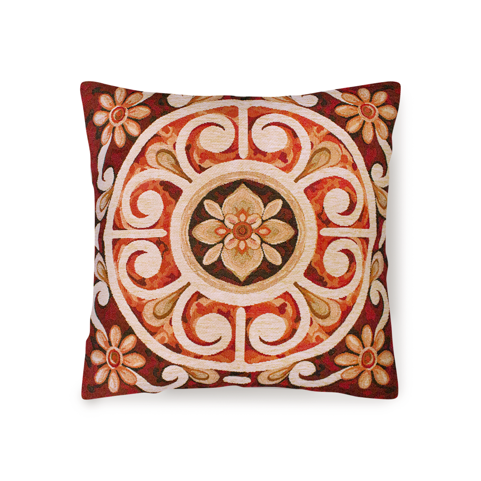 PAAR JACQUARD SOFAKISSEN ABNEHMBAR 50X50 CM ANDALUSIA ROT