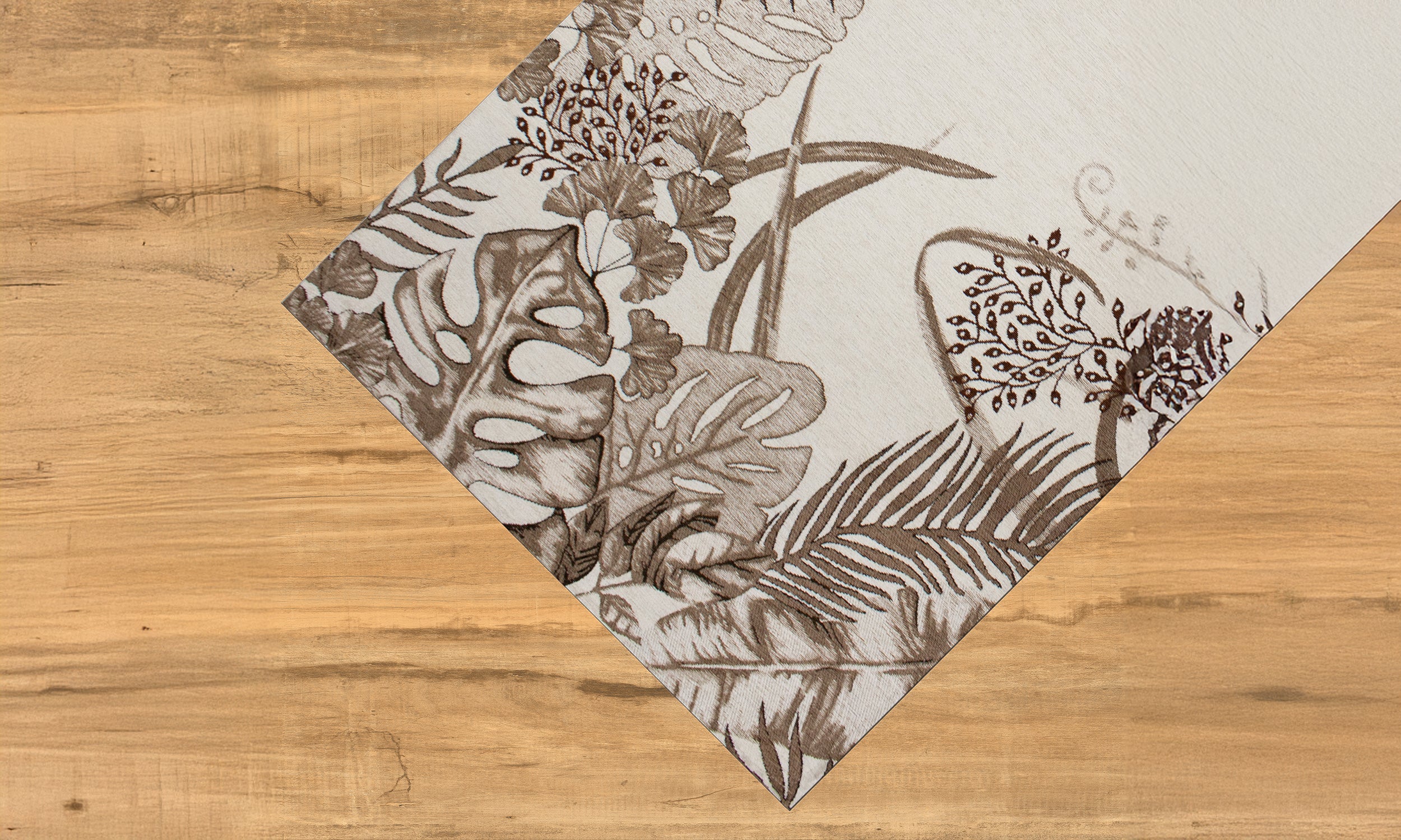 Tappeto moderno con design floreale in tonalità marrone, anti-scivolo, ideale per arredare ogni stanza.