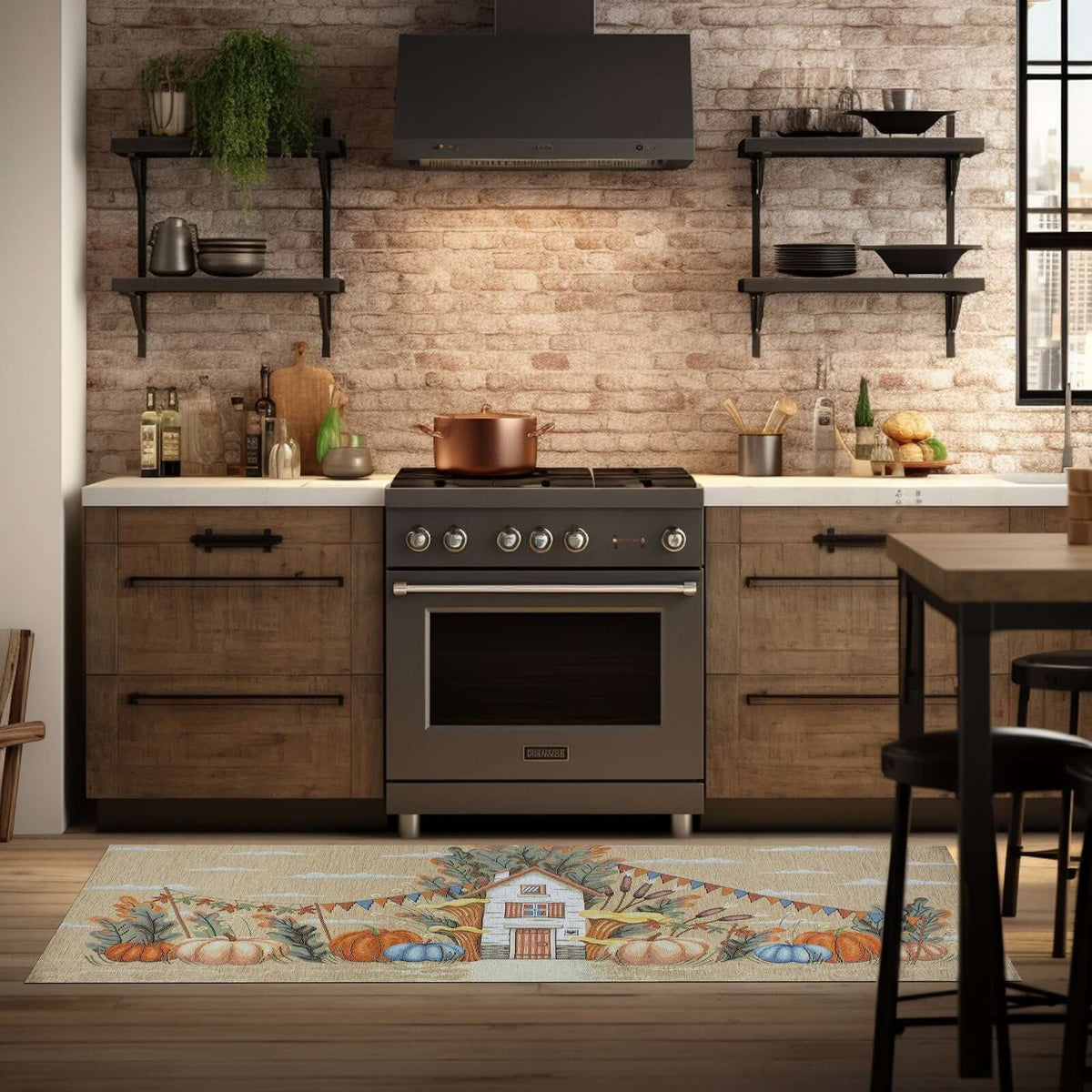 TAPPETO DA CUCINA DIS. AUTUNNO CON ANTISCIVOLO