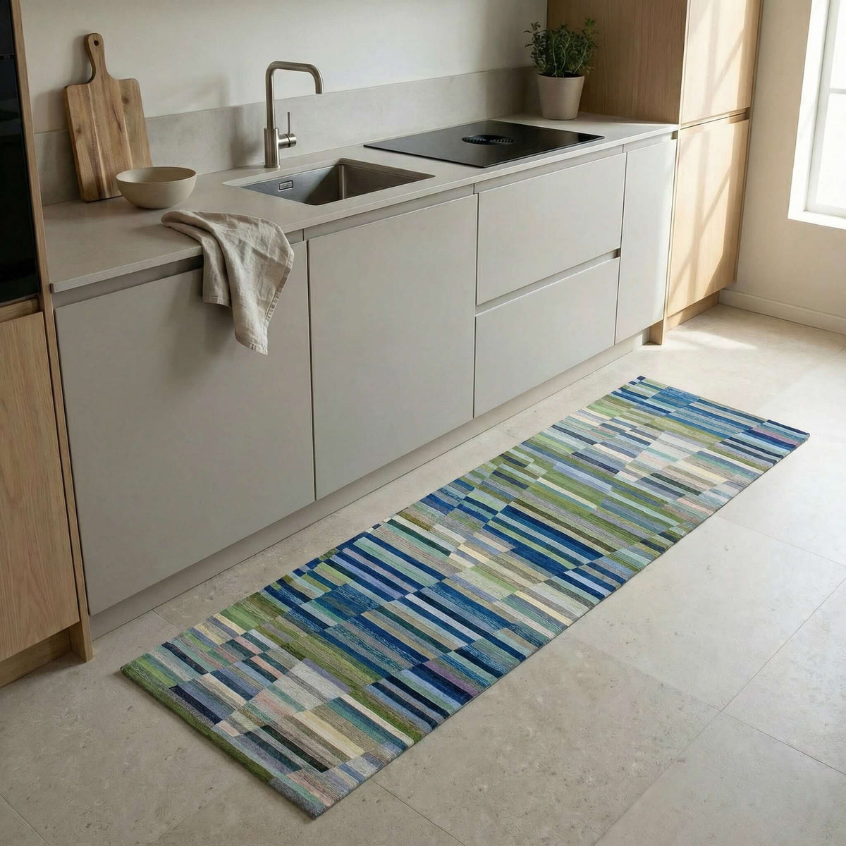TAPPETO DA CUCINA DIS. GALAXY CON ANTISCIVOLO, tappeto moderno colorato in cucina.