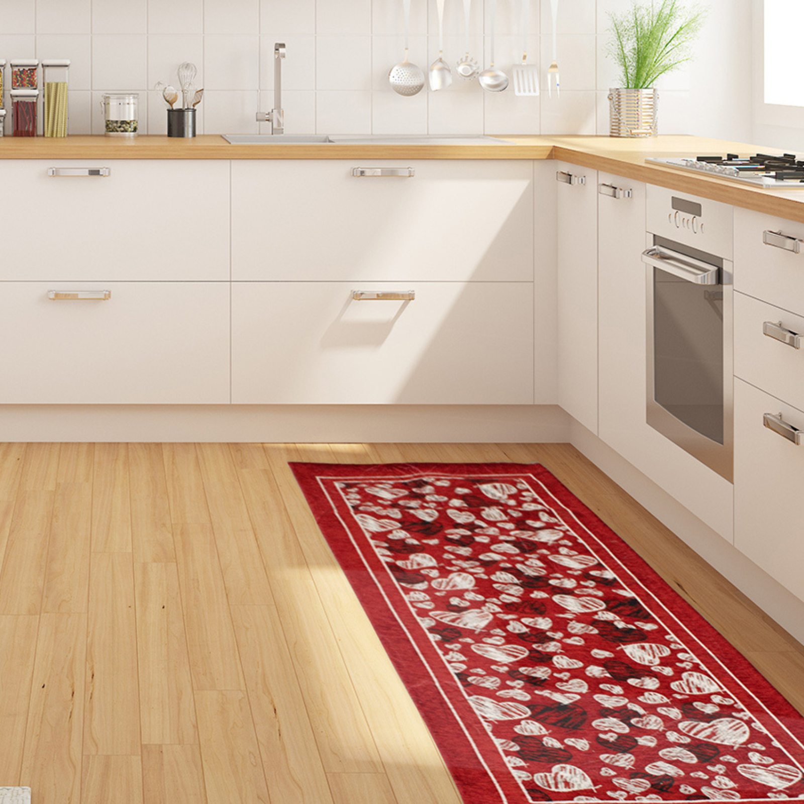 TAPPETO DA CUCINA DIS.MELODY COL. LATTEMIELE 57X140 CM ANTISCIVOLO