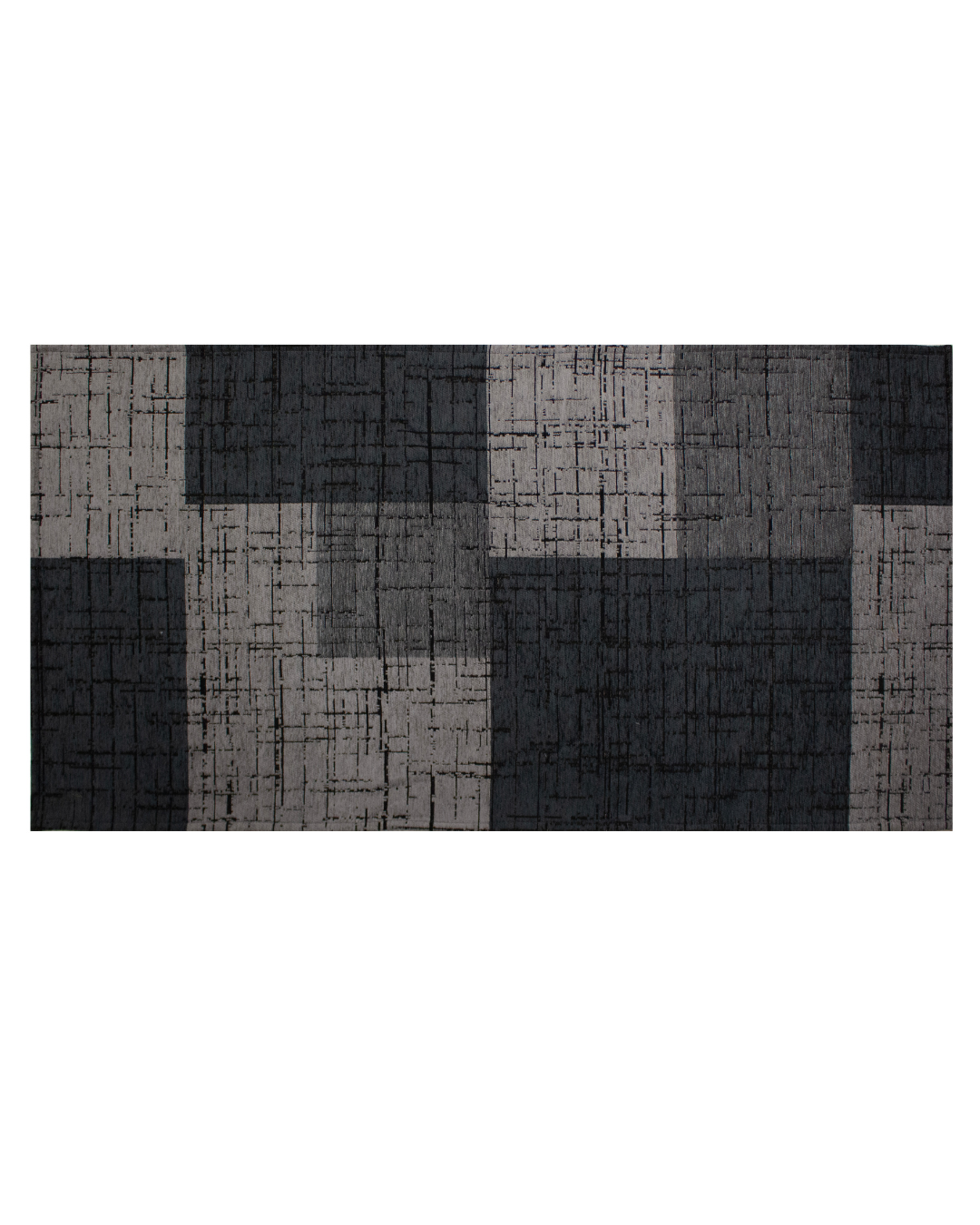 GEOMETRISCHER DEKORATIONSTEPPICH MONDRIAN ANTHRAZIT 140X200 CM MIT RUTSCHFESTER UNTERLAGE