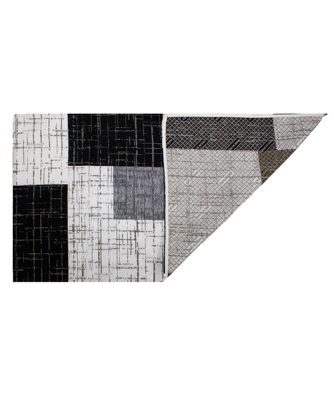 GEOMETRISCHER DEKORATIONSTEPPICH MONDRIAN SCHWARZ 160x240 CM MIT RUTSCHFESTER UNTERLAGE