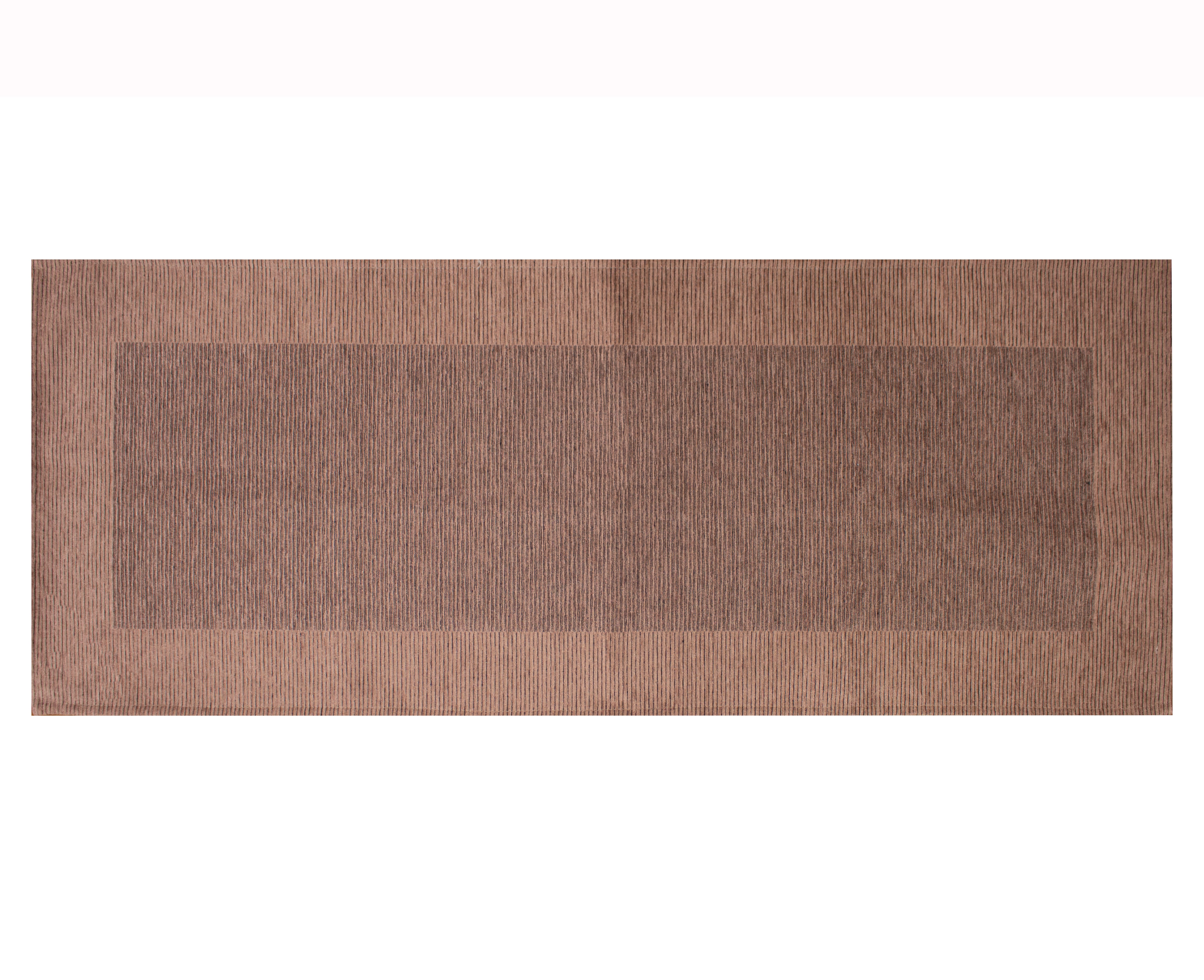 KÜCHENTEPPICH MIT STREIFENMUSTER IN PFLAUME 57X85 CM MIT RUTSCHFESTER UNTERLAGE