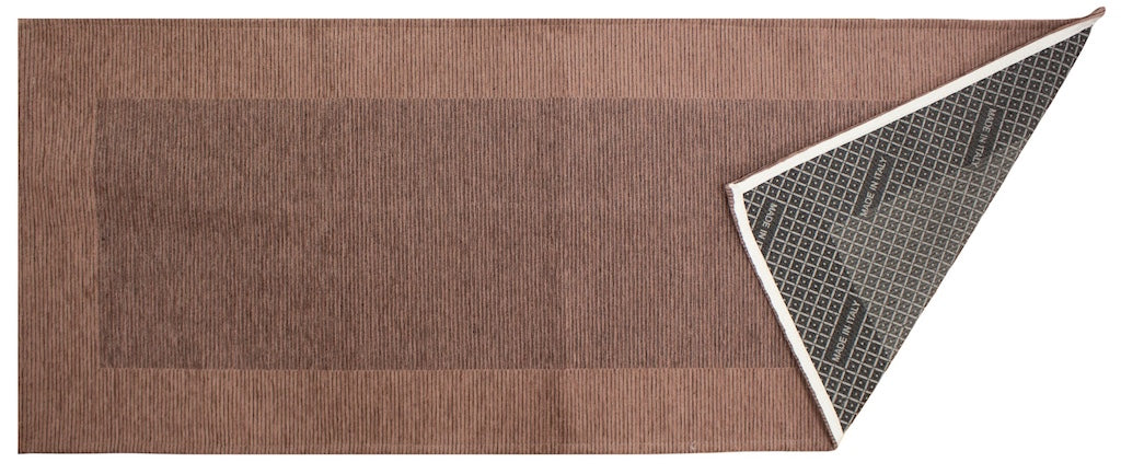 KÜCHENTEPPICH MIT STREIFENMUSTER IN PFLAUME 57X85 CM MIT RUTSCHFESTER UNTERLAGE