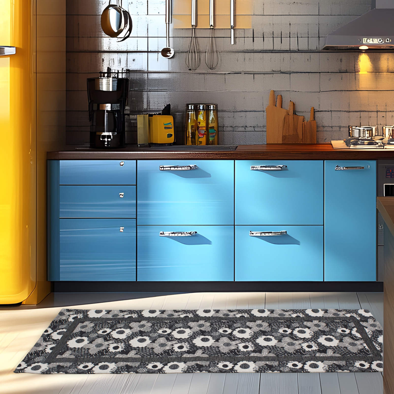 TAPPETO DA CUCINA DIS.ANDY ROSSO 57X115 CM ANTISCIVOLO