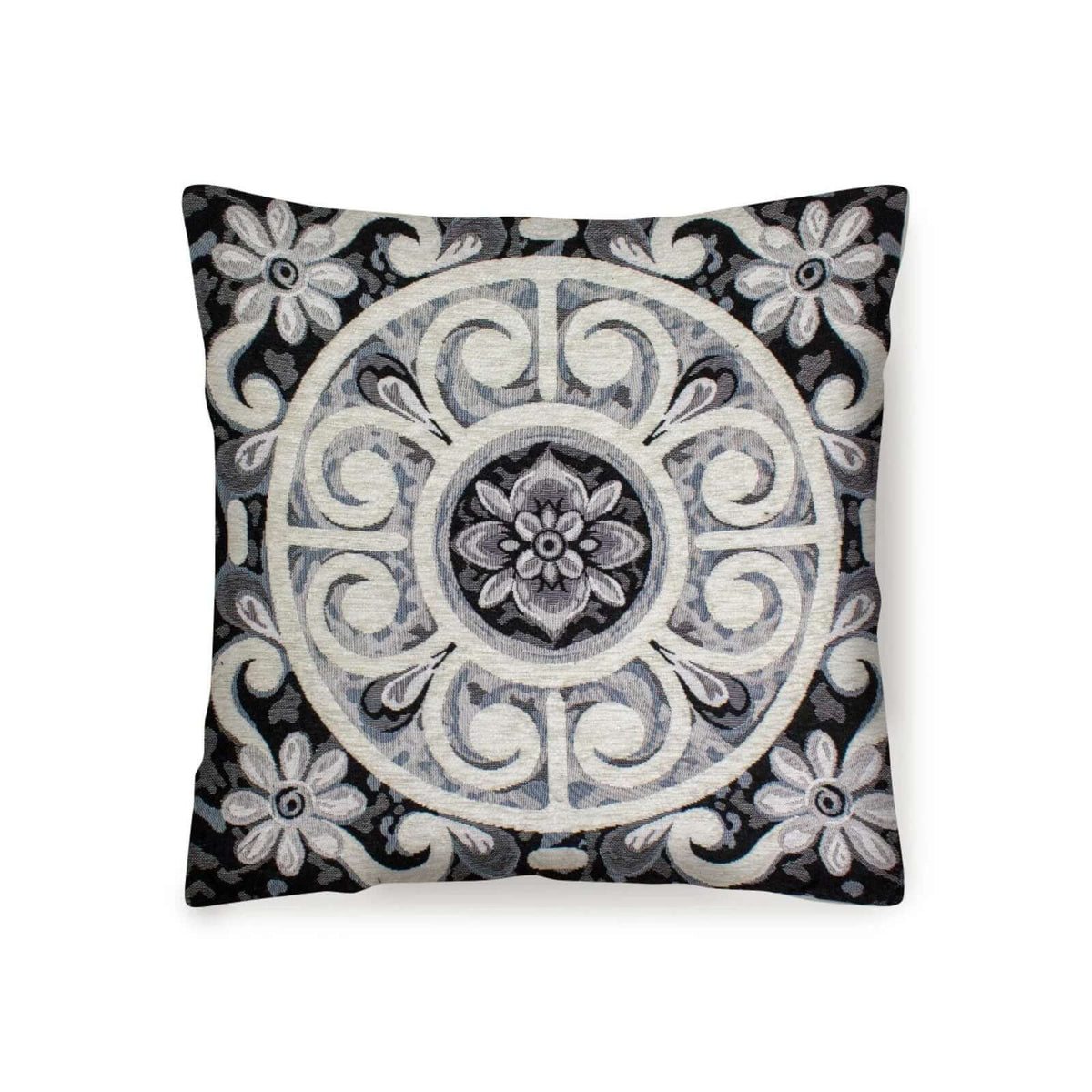 COPPIA CUSCINI ARREDO JACQUARD SFODERABILI ANDALUSIA decorativo cuscino in jacquard con motivo florale elegante