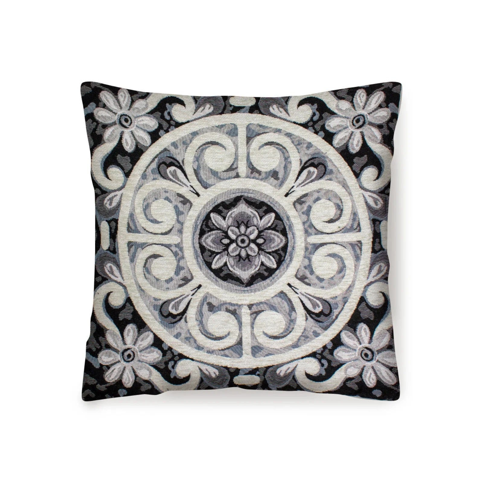 COPPIA CUSCINI ARREDO JACQUARD SFODERABILI ANDALUSIA decorativo cuscino in jacquard con motivo florale elegante