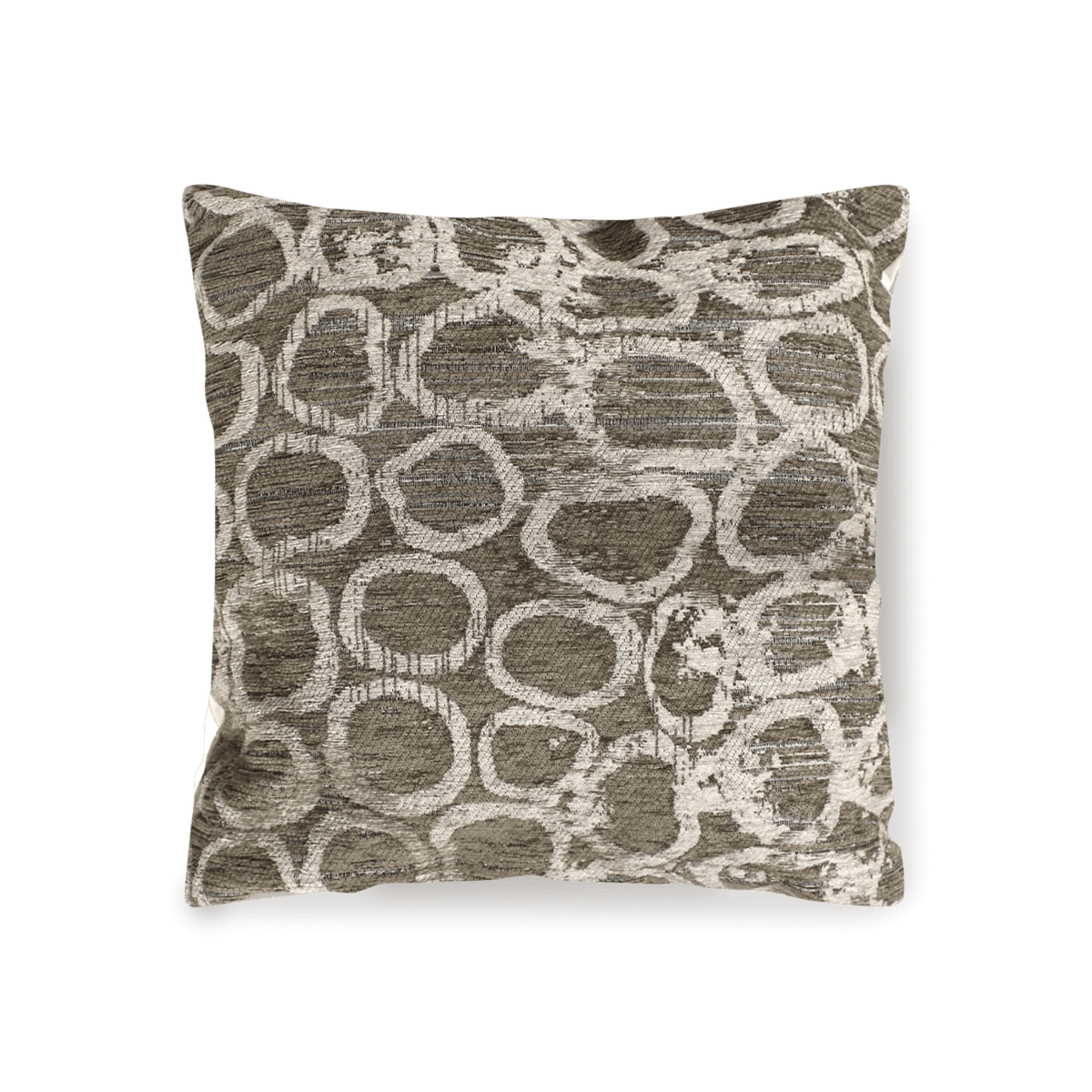COPPIA CUSCINI ARREDO JACQUARD SFODERABILI ESOPO cuscino decorativo con design jacquard a cerchi in tonalità neutre.