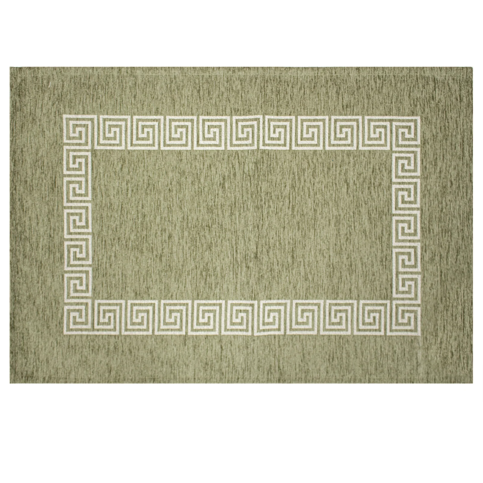 TAPPETO DA CUCINA DIS. CIPRO ANTISCIVOLO con design geometrico in verde e bianco, morbido e resistente.