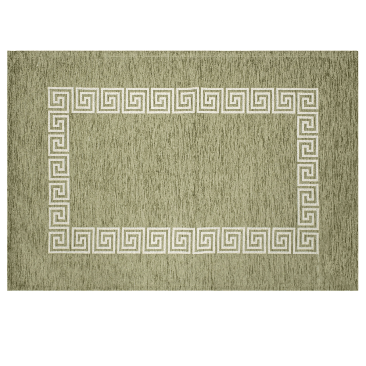 TAPPETO DA CUCINA DIS. CIPRO ANTISCIVOLO con design geometrico in verde e bianco, morbido e resistente.