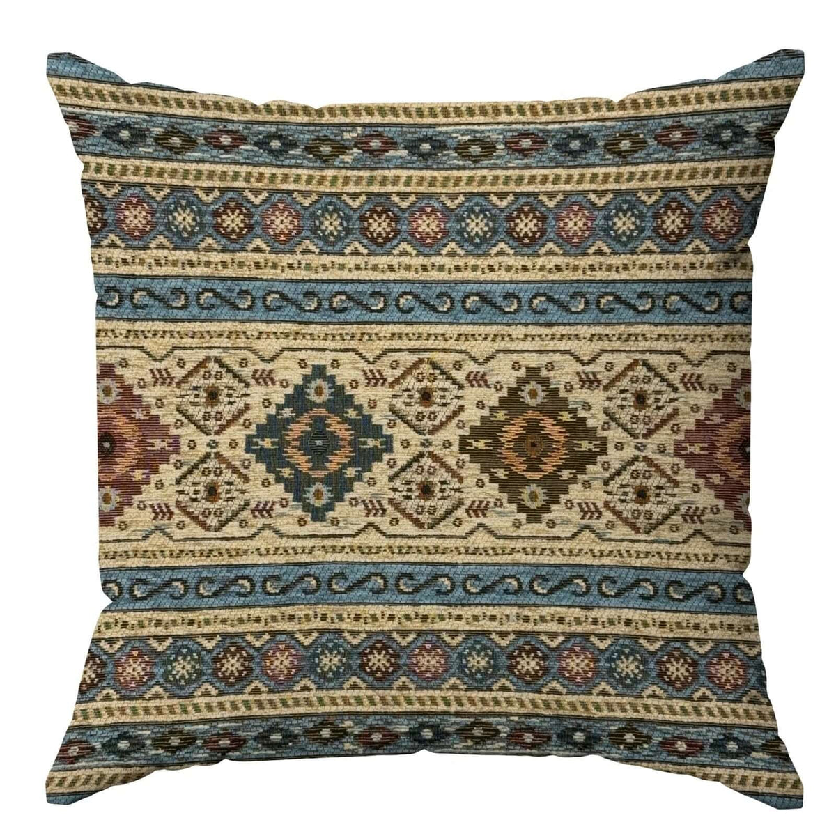 COPPIA CUSCINO ARREDO JACQUARD SFODERABILI LOOM con design geometrico in tonalità calde.
