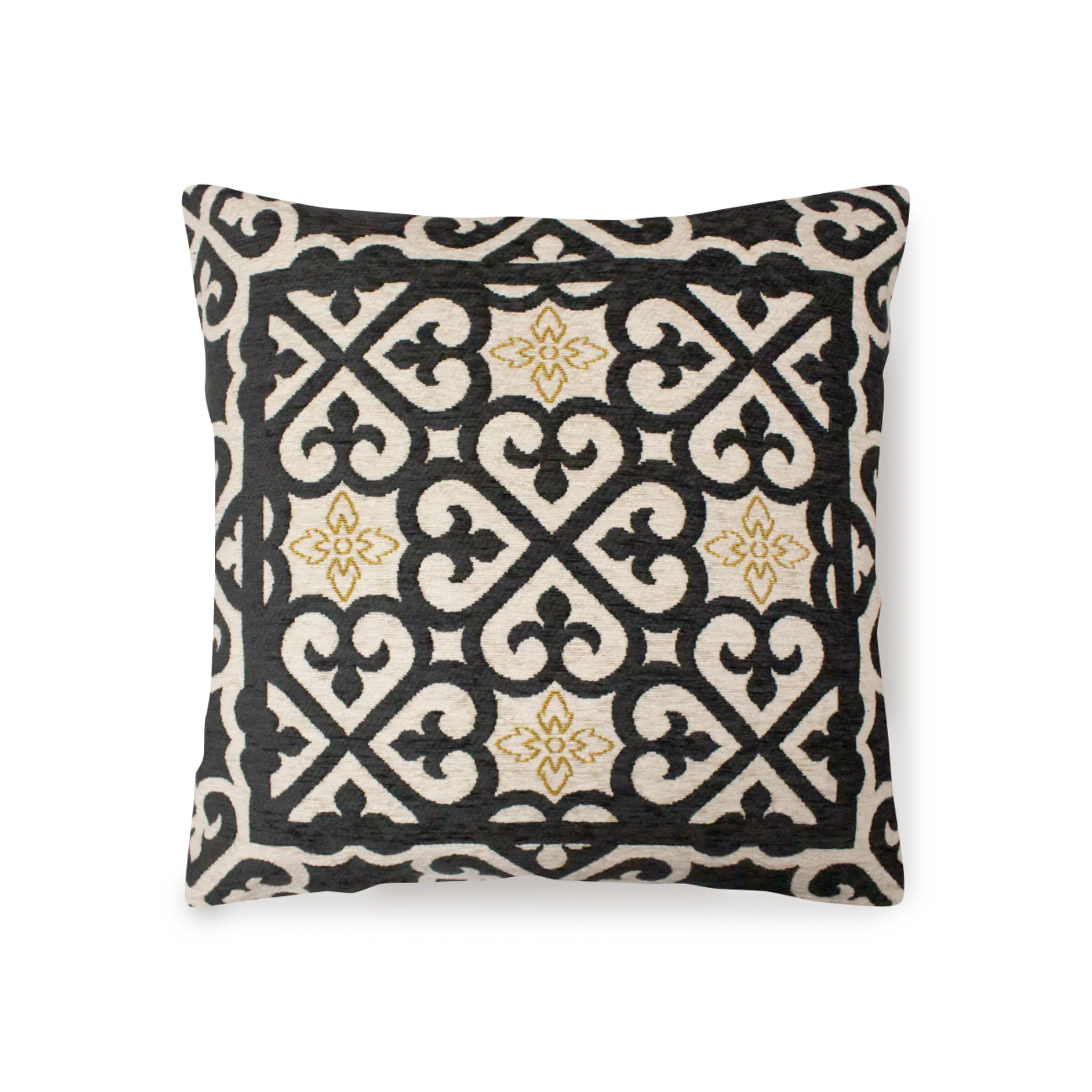 COPPIA CUSCINI ARREDO JACQUARD SFODERABILI ARABIC - cuscino decorativo in jacquard con design geometrico elegante.