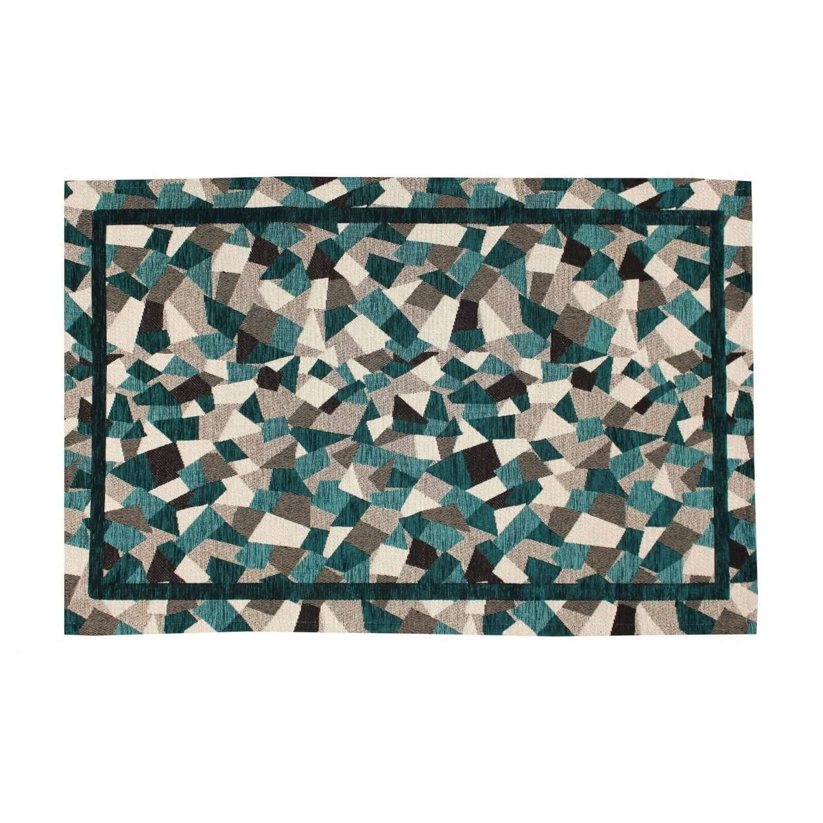 TAPPETO DA CUCINA DIS.MOSAICO CON ANTISCIVOLO: tappeto moderno in ciniglia con design geometrico e antiscivolo.