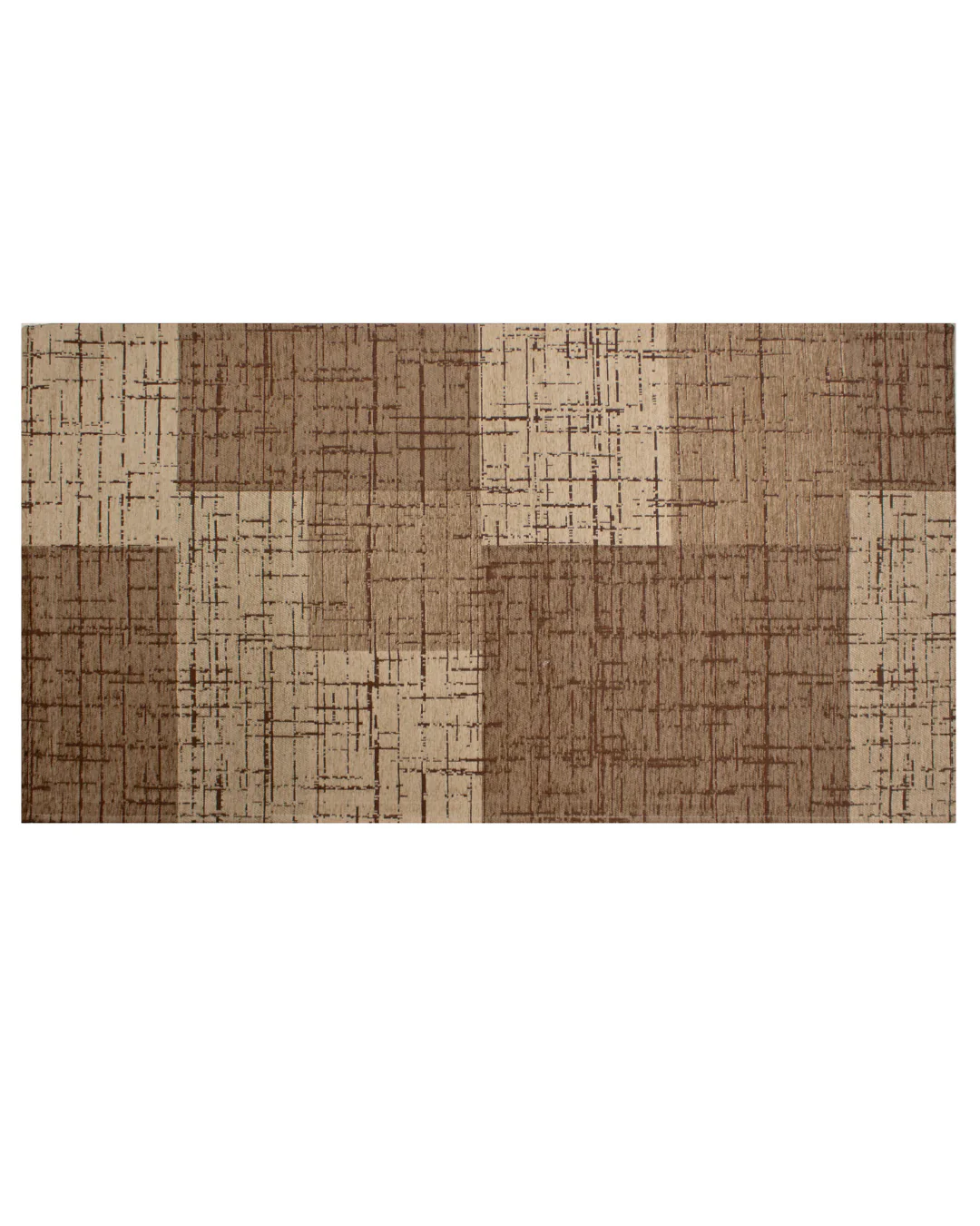 TAPPETO ARREDO GEOMETRICO DIS. MONDRIAN CON ANTISCIVOLO, design moderno in tonalità di marrone e beige.