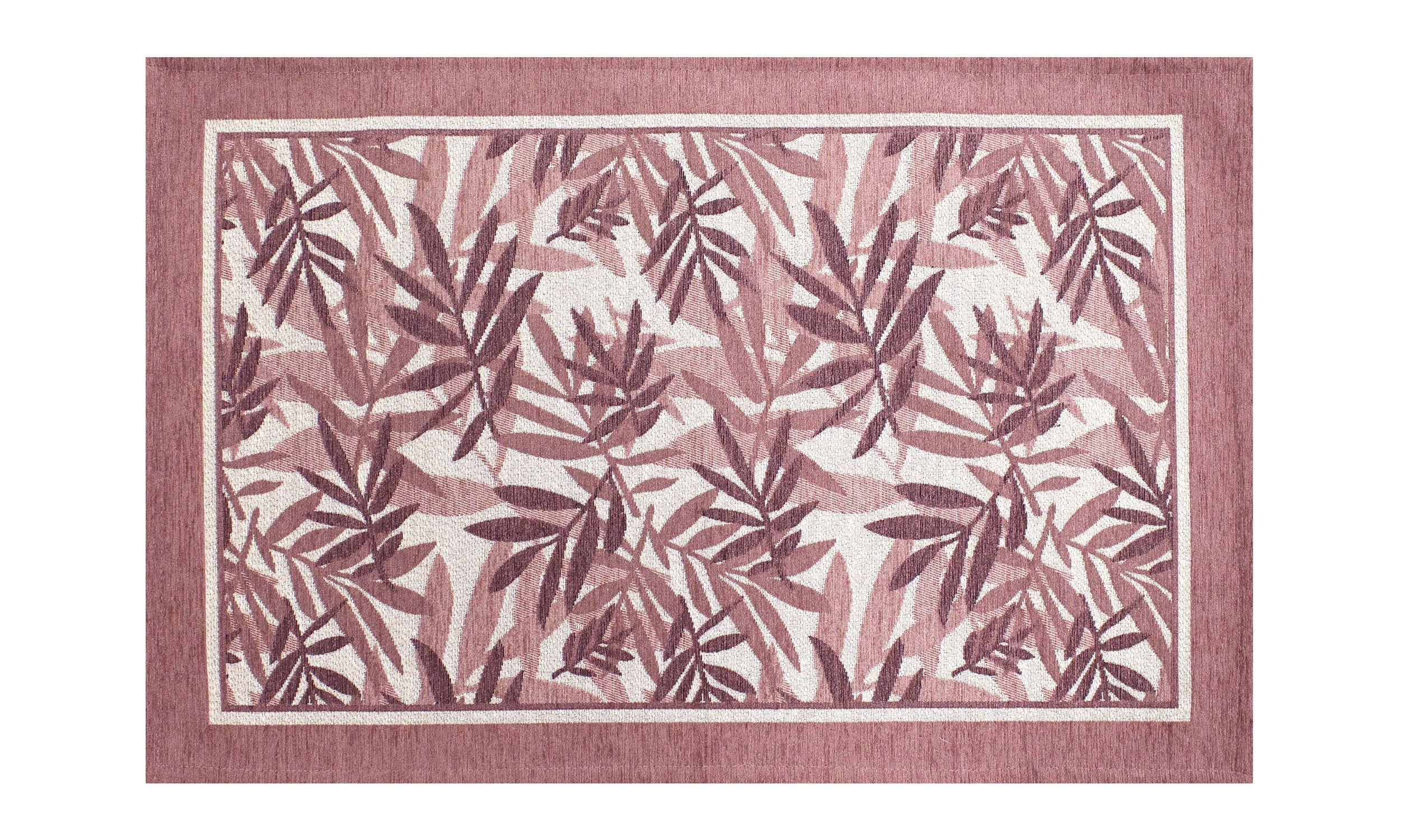 TAPPETO DA CUCINA BAMBOO CON ANTISCIVOLO con design di foglie su fondo rosa, ideale per decorare la tua cucina.