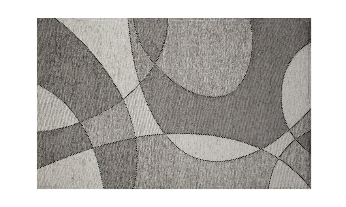 TAPPETO ARREDO DIS.HILLS CON ANTISCIVOLO in design moderno con tonalità grigie e forme astratte.