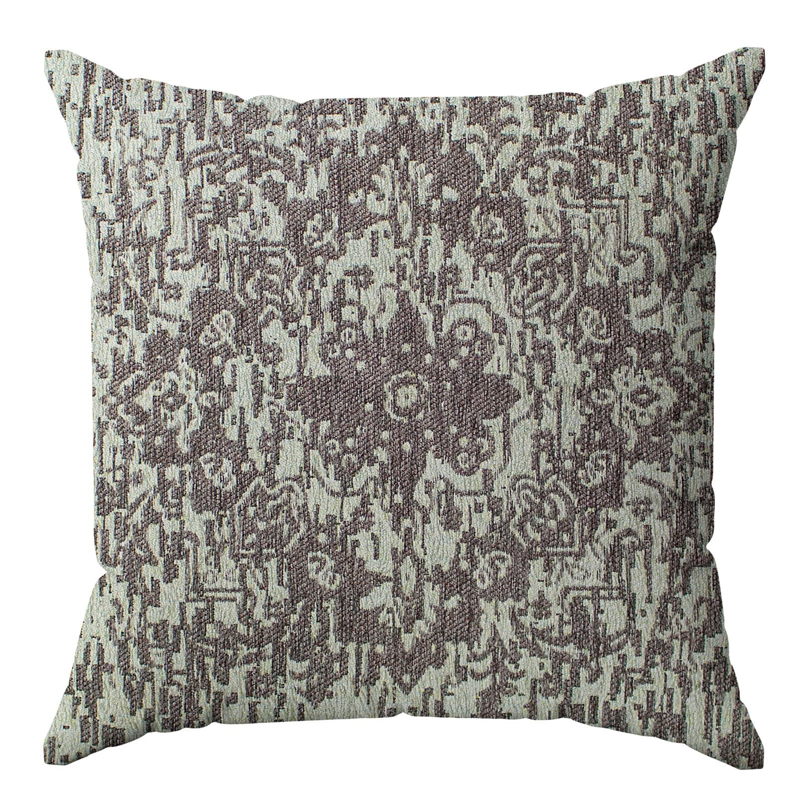 COPPIA CUSCINI ARREDO JACQUARD SFODERABILI ANTICATO in tessuto jacquard con motivo floreale.