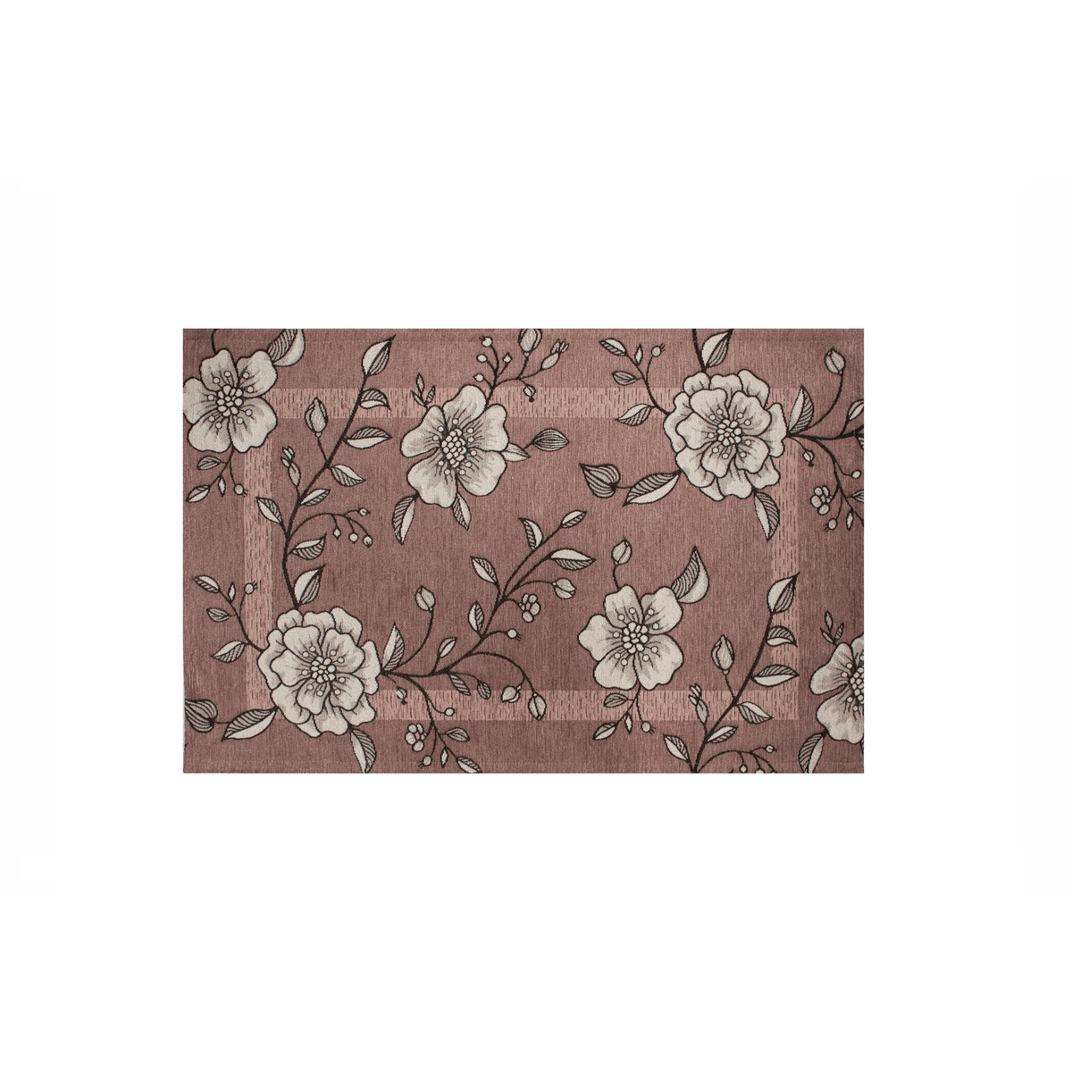 TAPPETO DA CUCINA DIS.ELISIR CON ANTISCIVOLO con design floreale su sfondo rosa.