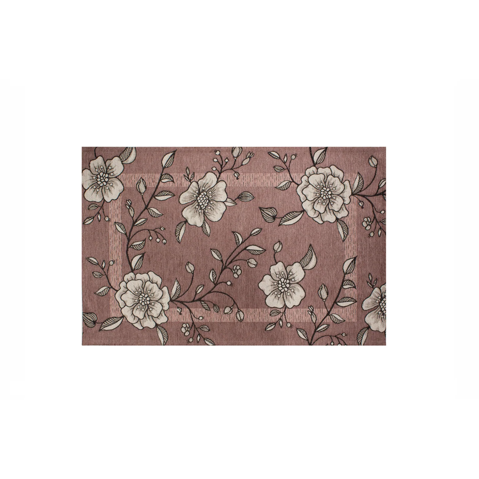 TAPPETO DA CUCINA DIS.ELISIR CON ANTISCIVOLO con design floreale su sfondo rosa.