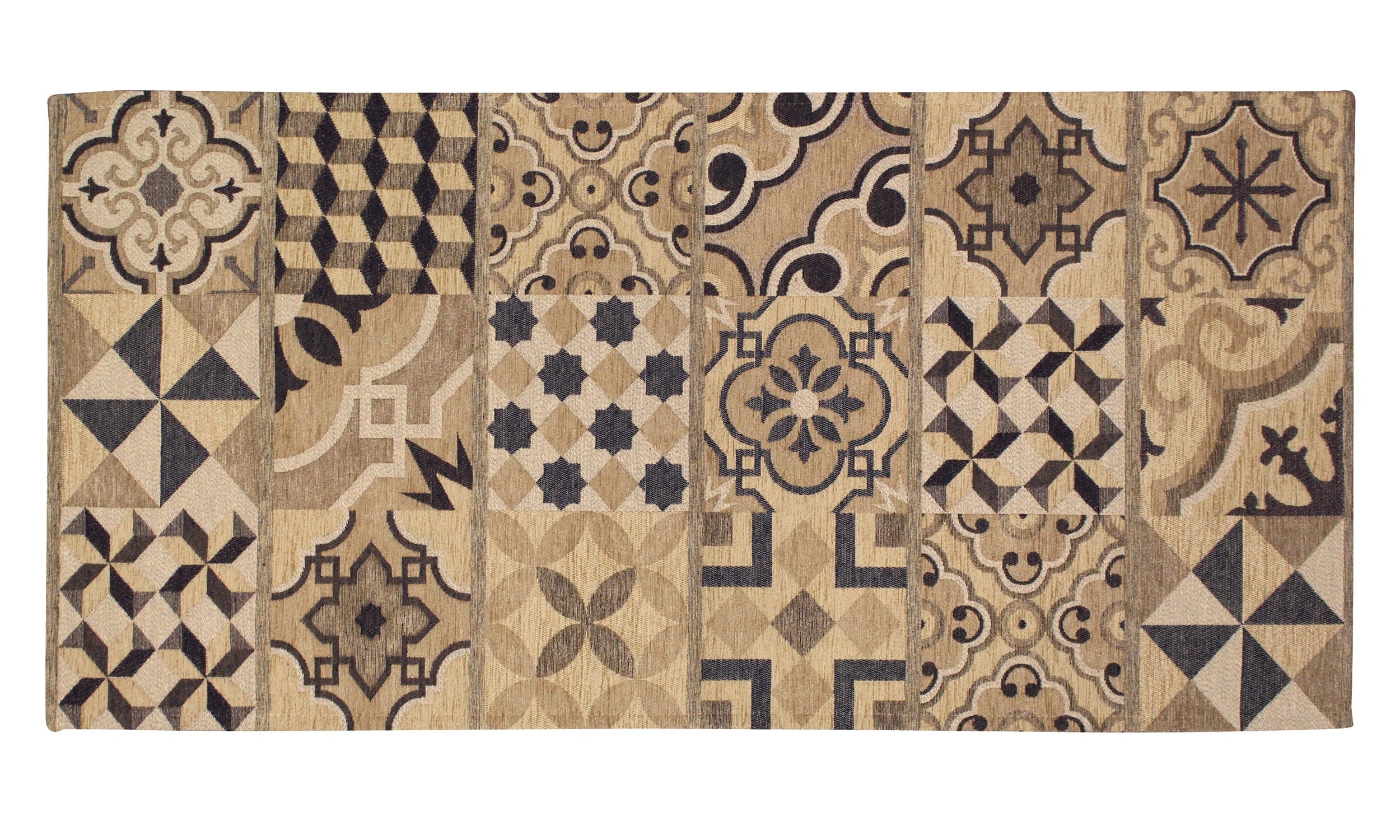 TAPPETO DA CUCINA CEMENTINE CON ANTISCIVOLO design moderno e accattivante con motivi geometrici in tonalità chiare.