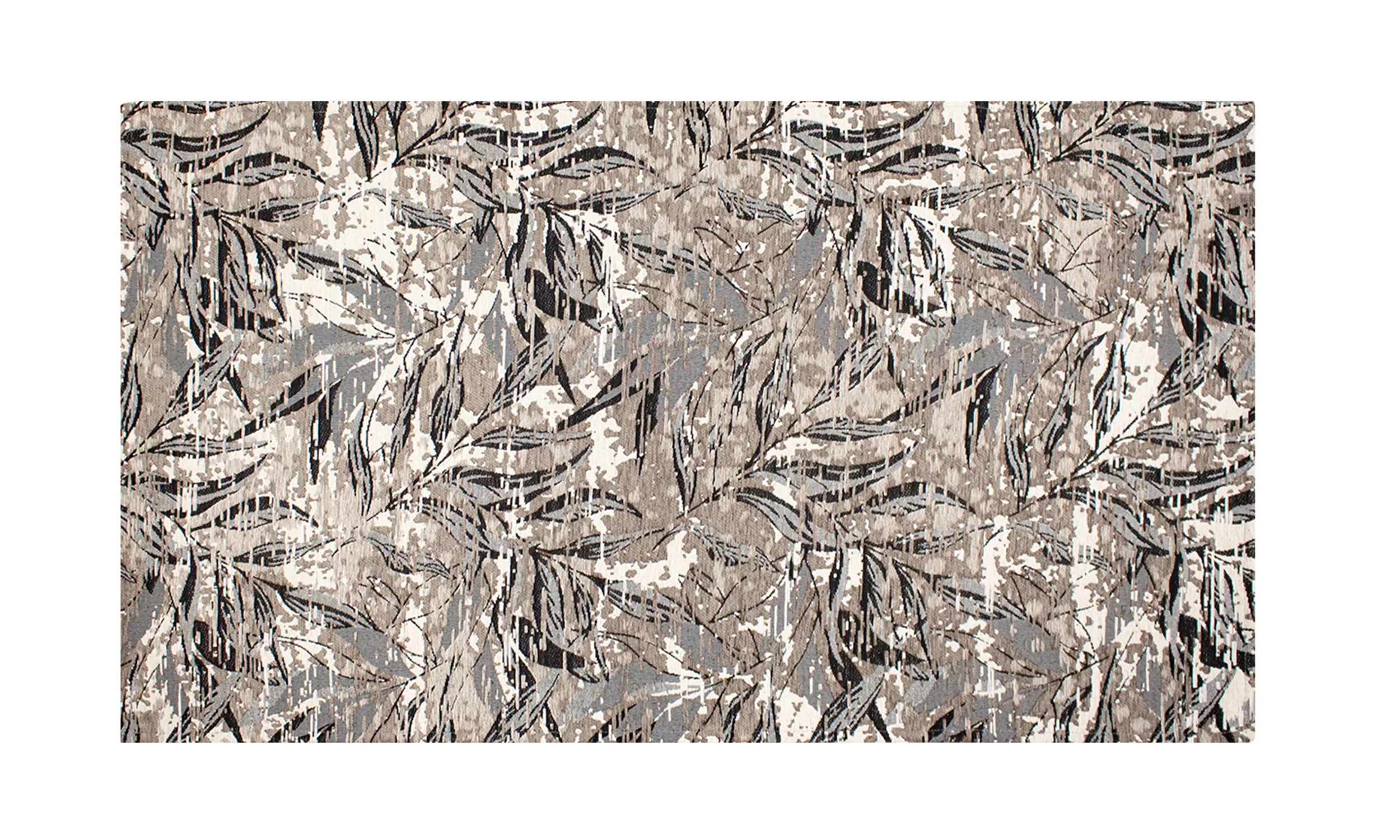 TAPPETO ARREDO DIS. FOLIAGE CON ANTISCIVOLO, tappeto moderno con design fogliare in colori neutri e effetto scolpito.