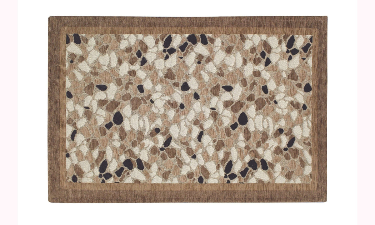 TAPPETO DA CUCINA DIS.GRANIGLIA COL.RUGGINE 57X85, tappeto moderno e antiscivolo con motivo scolpito e colori vivaci.
