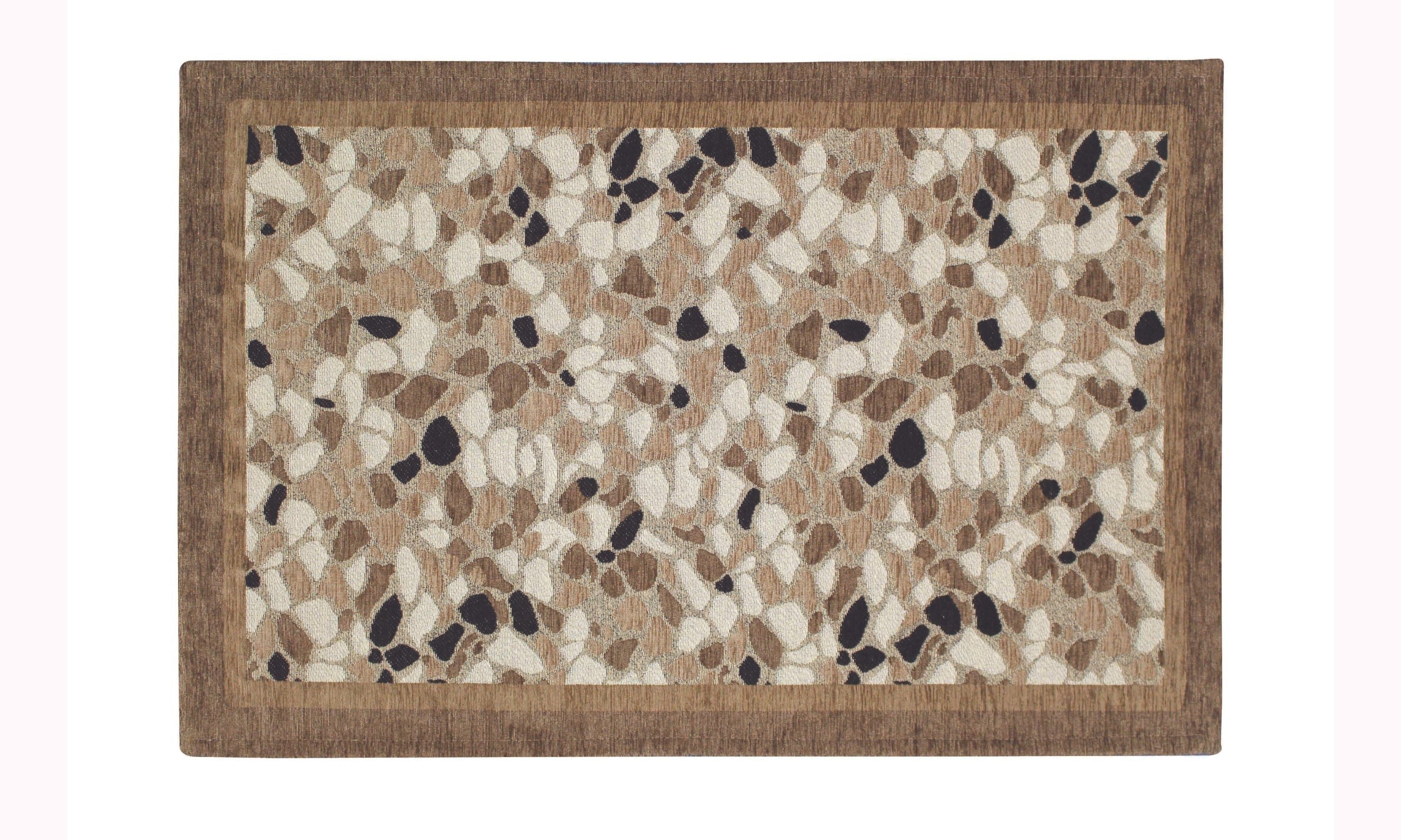 TAPPETO DA CUCINA DIS.GRANIGLIA COL.RUGGINE 57X85, tappeto moderno e antiscivolo con motivo scolpito e colori vivaci.
