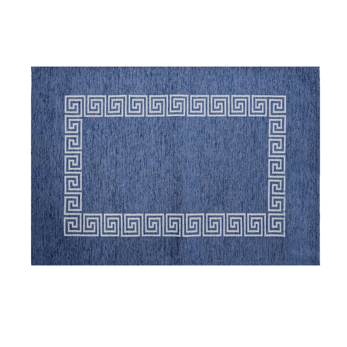 TAPPETO DA CUCINA DIS. CIPRO ANTISCIVOLO, tappeto moderno blu con bordo decorativo geometrico.