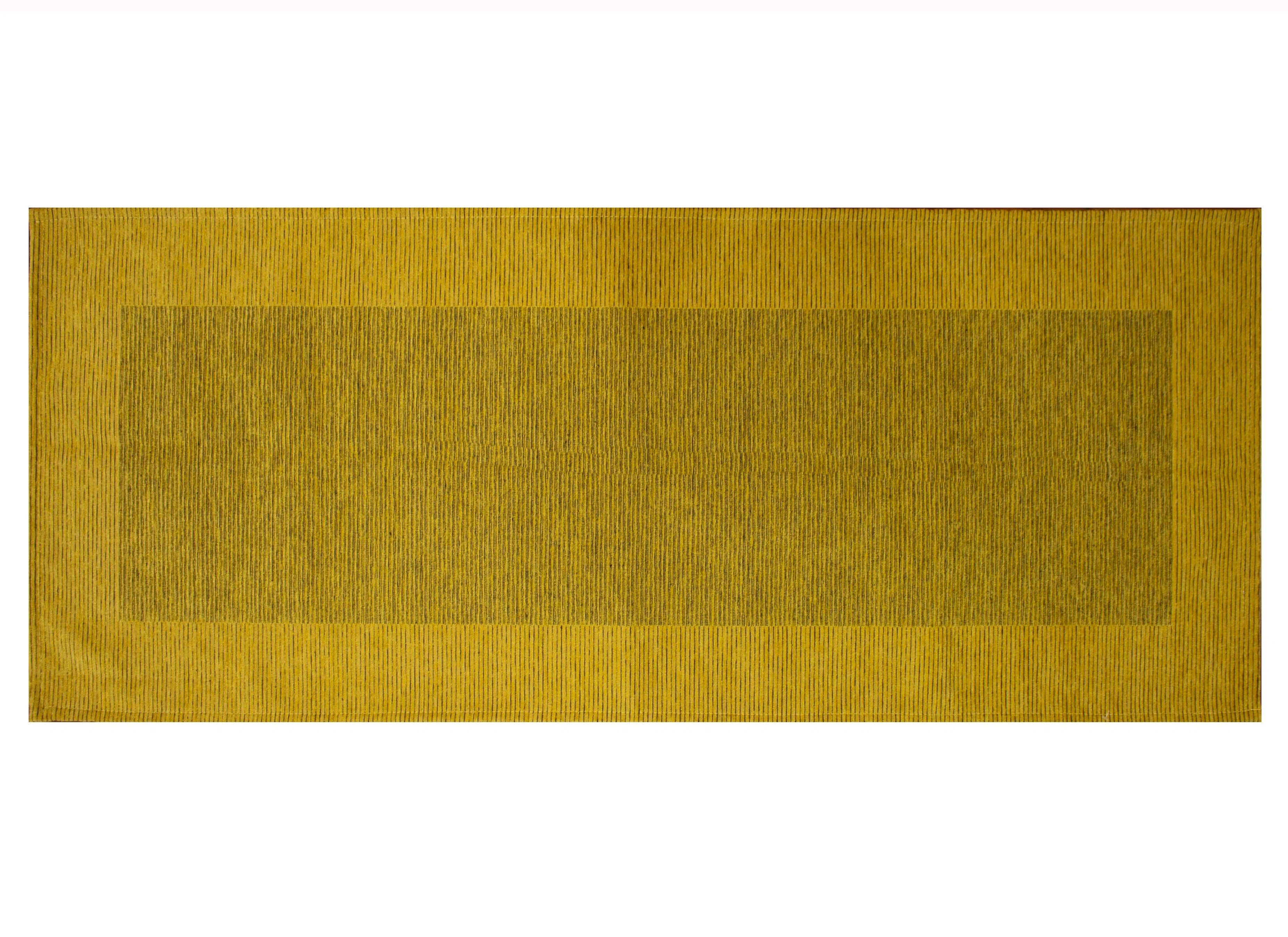 TAPPETO DA CUCINA DIS.RIGHE CON ANTISCIVOLO in colore giallo, design moderno e antiscivolo.