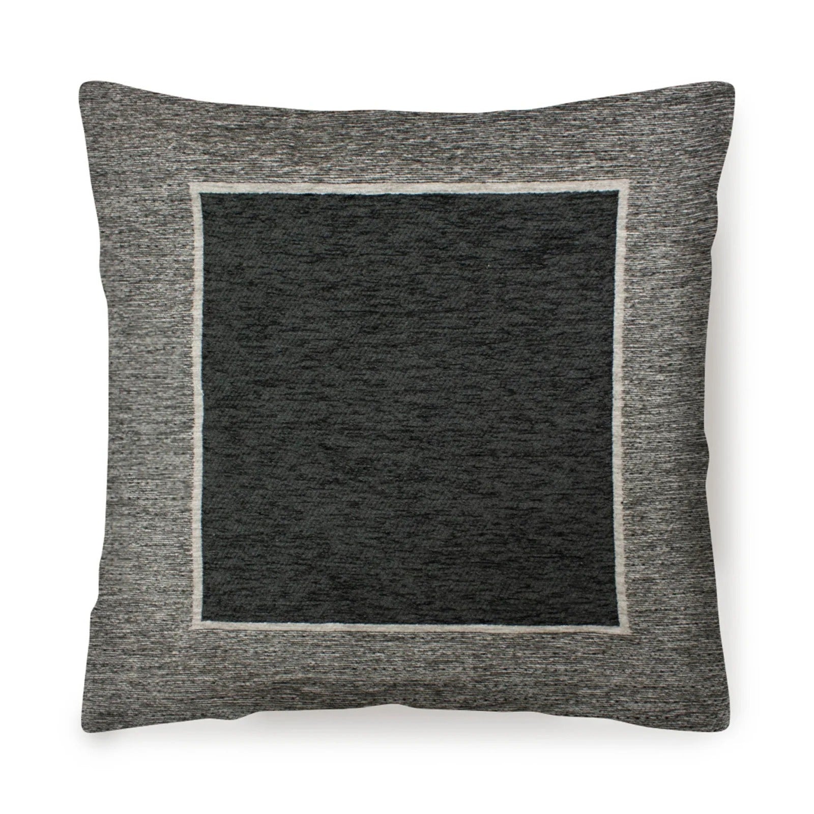 COPPIA CUSCINI ARREDO JACQUARD SFODERABILI ROMA - cuscino imbottito con zip in tessuto jacquard grigio.