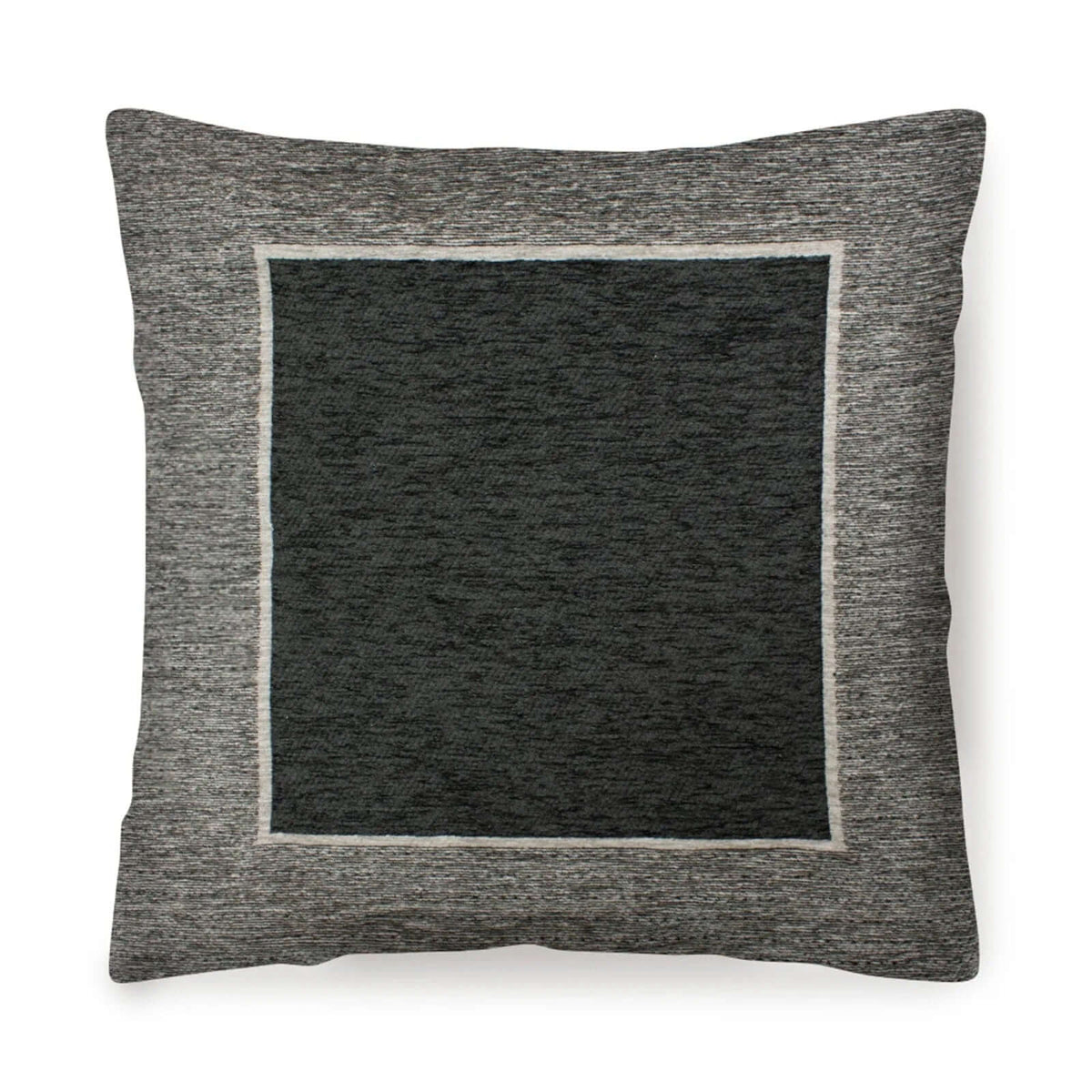 COPPIA CUSCINI ARREDO JACQUARD SFODERABILI ROMA - cuscino imbottito con zip in tessuto jacquard grigio.
