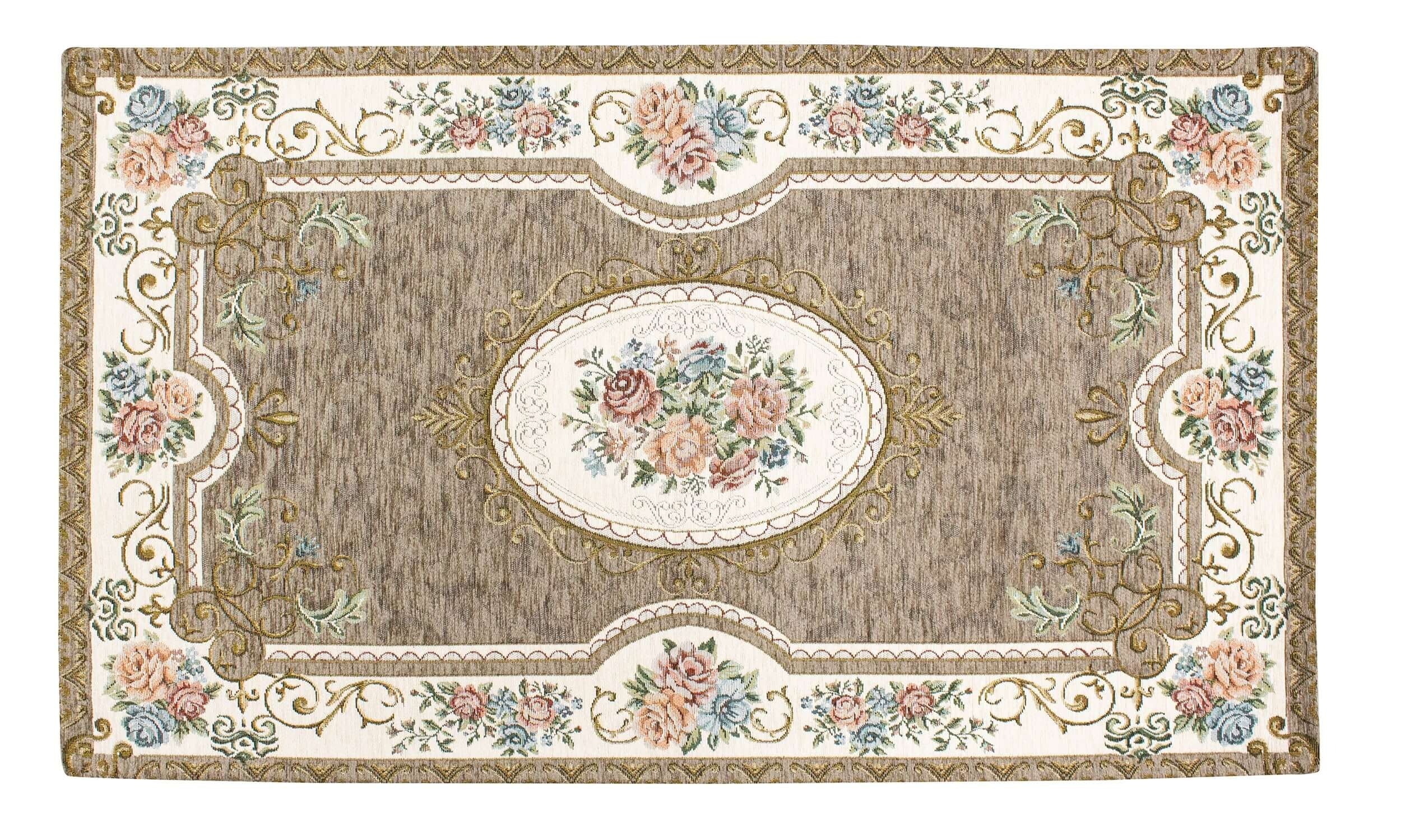 TAPPETO ARREDO DIS.VIENNA CON ANTISCIVOLO, design floreale elegante su sfondo classico.