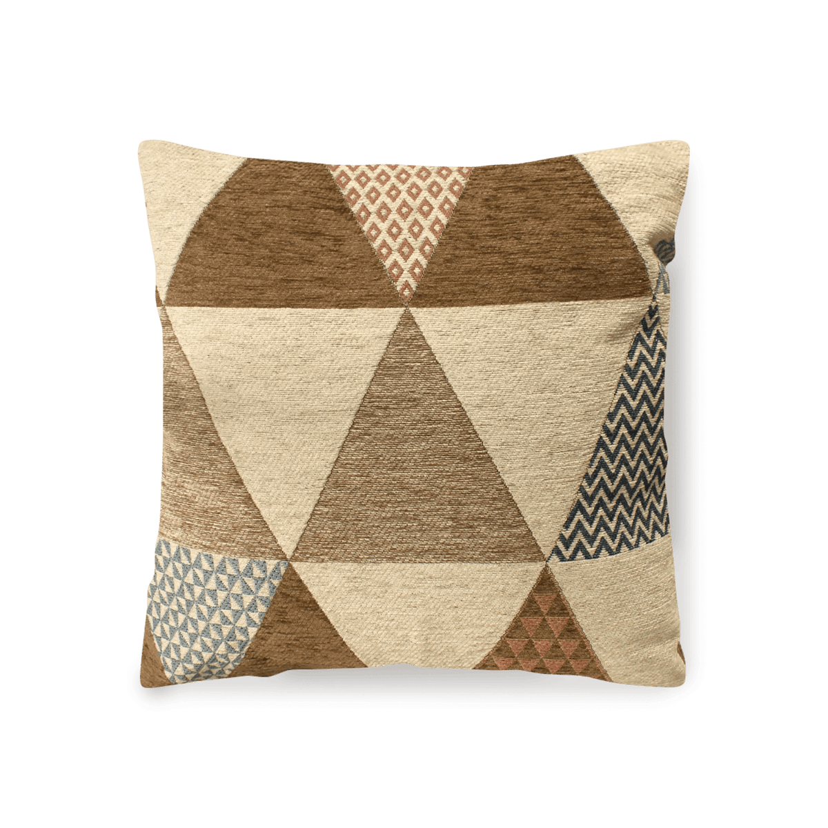 COPPIA CUSCINI ARREDO JACQUARD SFODERABILI TRIANGOLI con design triangolare in tonalità neutre.