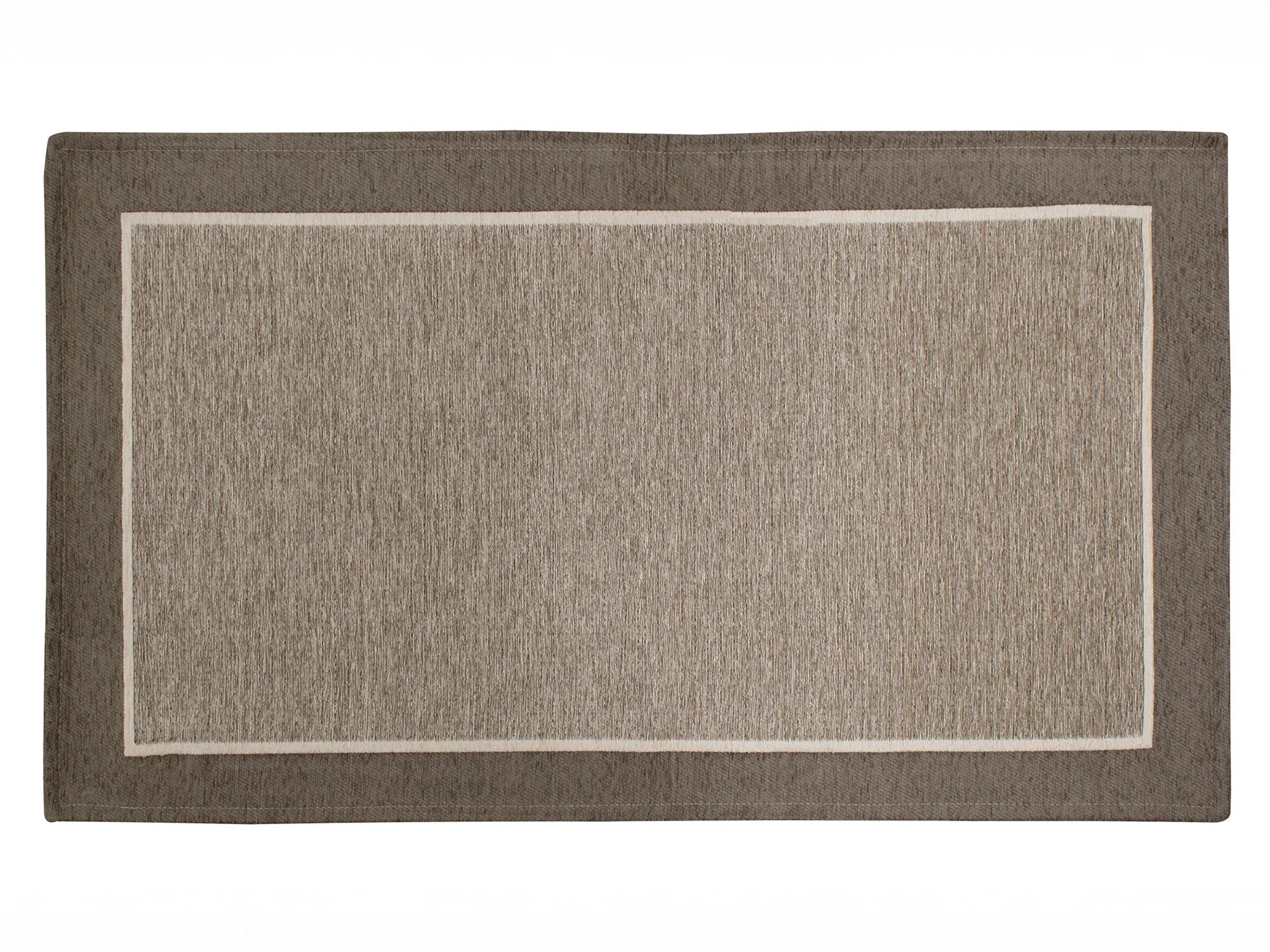 TAPPETO ARREDO DIS.ROMA CON ANTISCIVOLO, tappeto moderno in ciniglia con effetto scolpito e bordi chiari.