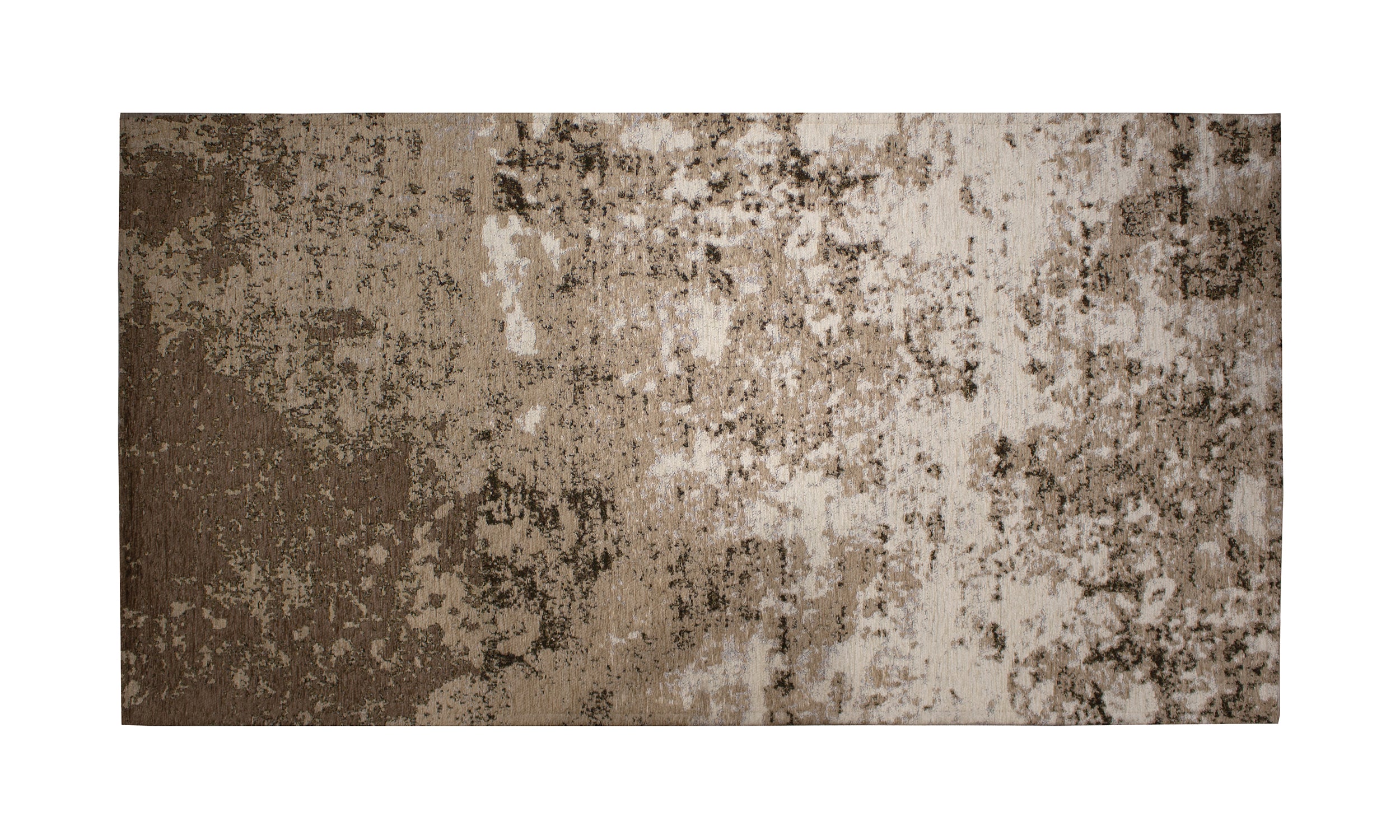 Tappeto moderno in tinta unita fango, 200x300 cm, effetto cemento, con antiscivolo per interni contemporanei.