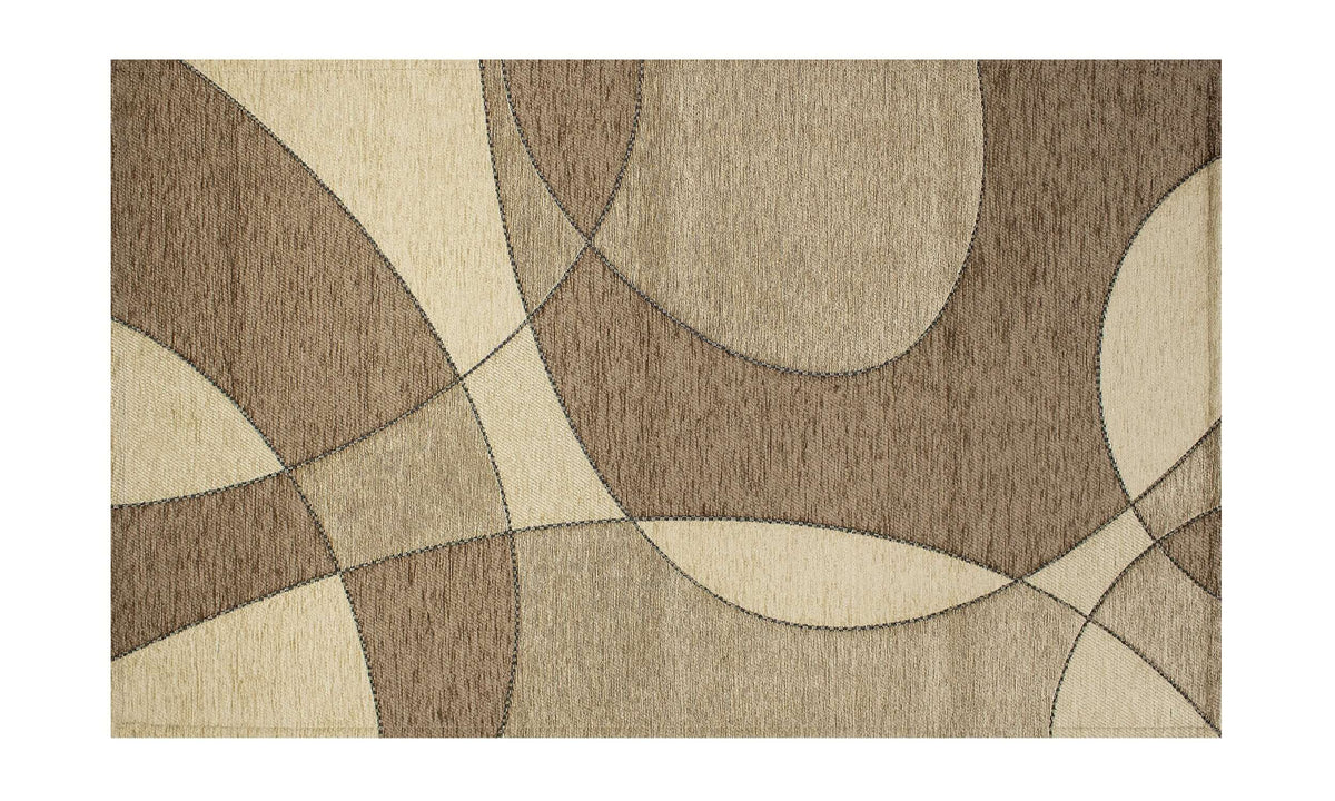 TAPPETO ARREDO DIS.HILLS CON ANTISCIVOLO con design moderno in colori beige e marroni, texture morbida e antiscivolo.
