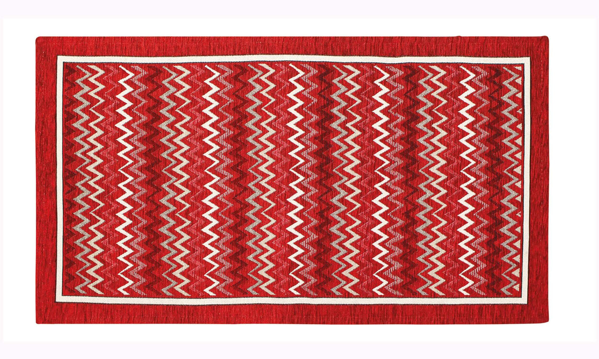 TAPPETO DA CUCINA DIS.ZIG ZAG CON ANTISCIVOLO in colori vivaci e design moderno, resistente e facile da pulire.