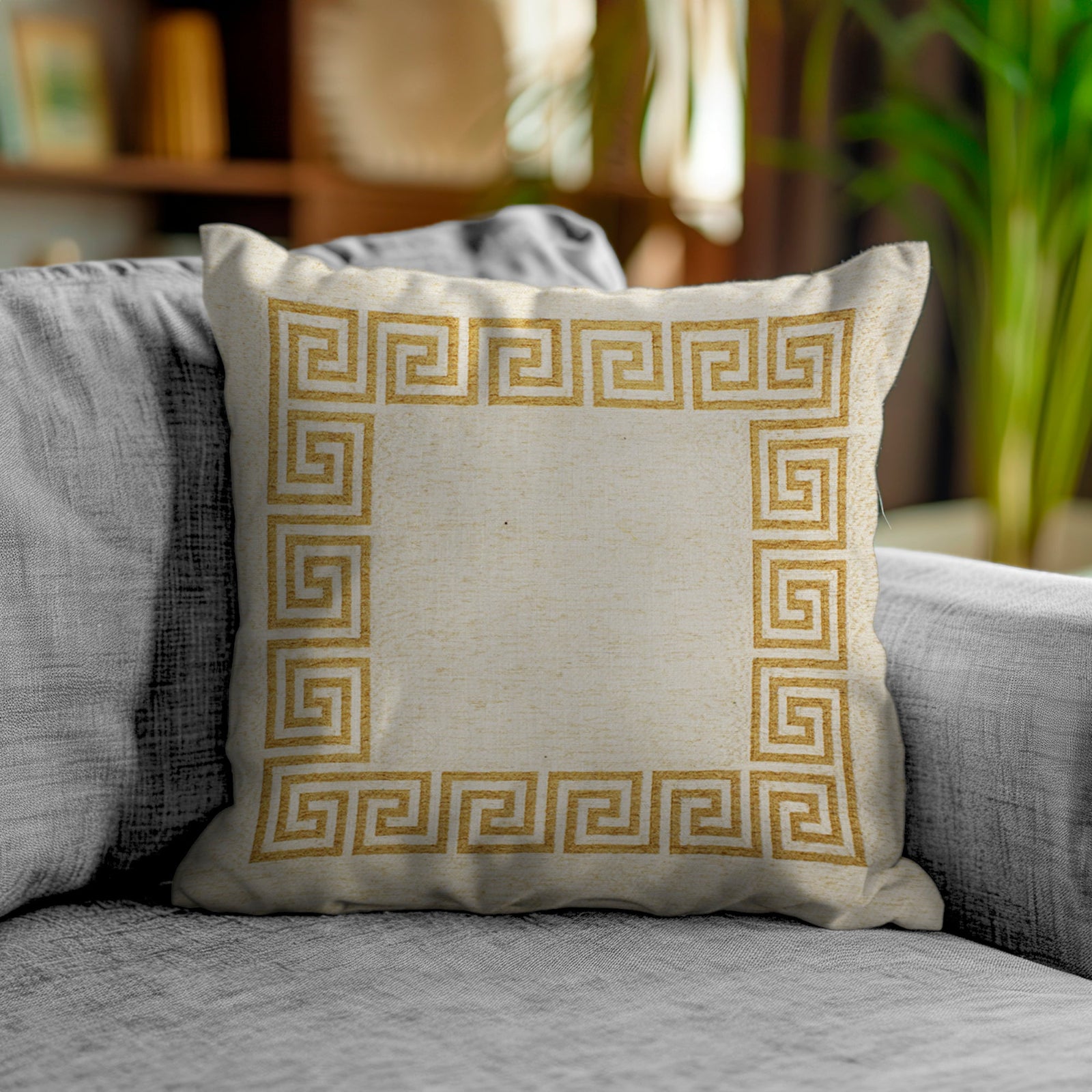 PAAR JACQUARD SOFAKISSEN ABNEHMBAR 50X50 CM ATHEN CHAMPAGNER