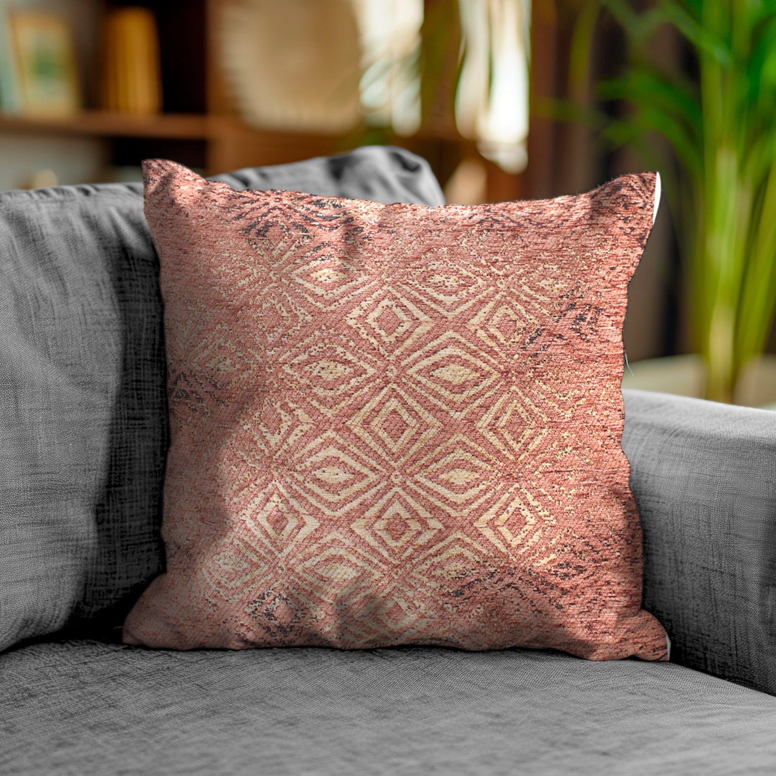 PAAR JACQUARD-DEKOKISSEN MIT ABNEHMBARER BEZUG 50X50 CM TACITO PRUNEROT