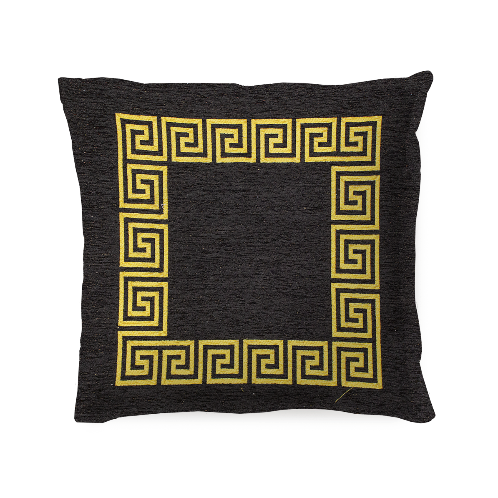 PAAR JACQUARD-DEKOKISSEN MIT ABNEHMBARER BEZUG 50X50 CM ATHEN SCHWARZ-GOLD