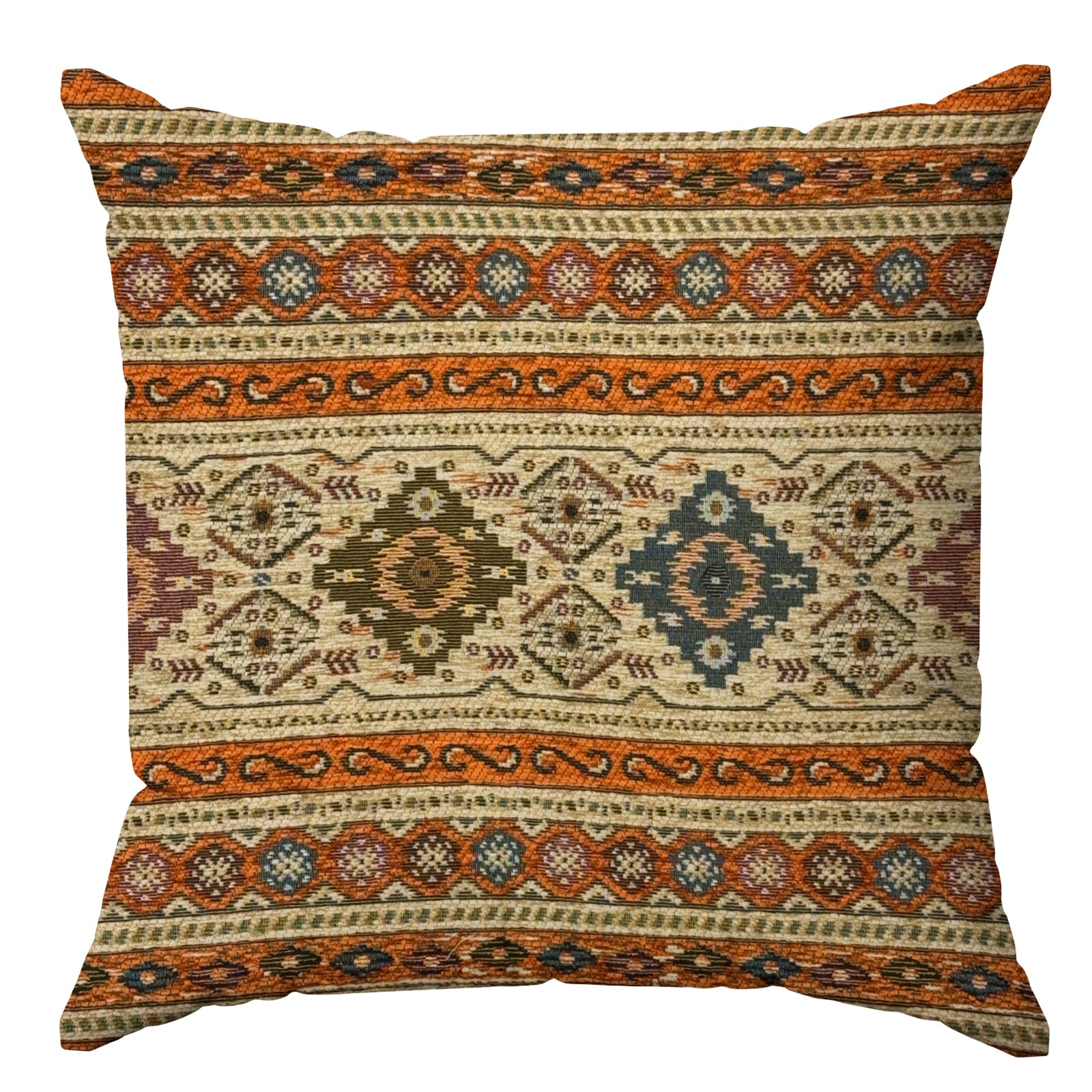 PAAR JACQUARD-DEKOKISSEN ABNEHMBAR 50X50 CM LOOM ROSTBRAUN