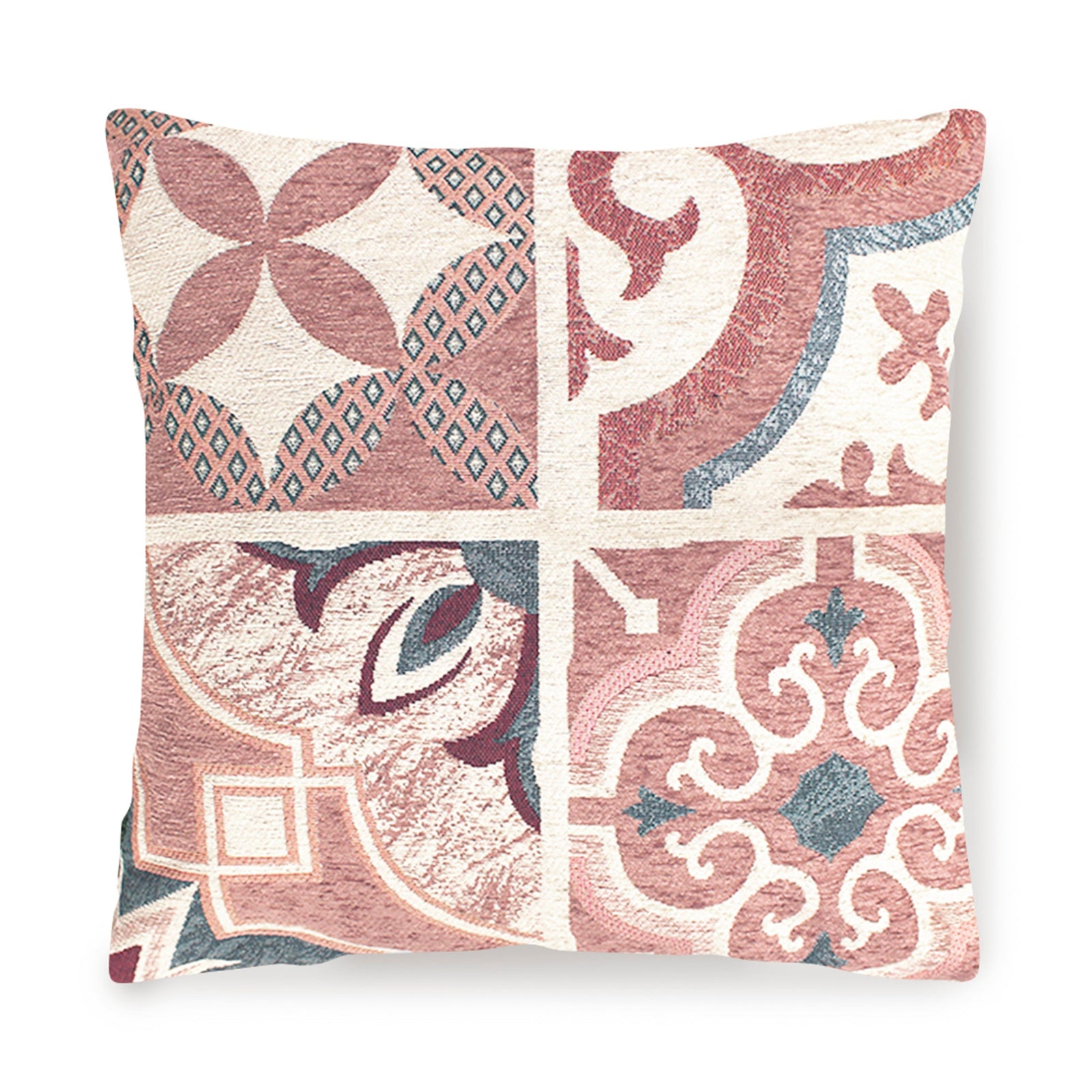 PAAR JACQUARD-DEKOKISSEN MIT ABNEHMBARER BEZUG 50X50 CM MAIOLIKEN PFLAUME