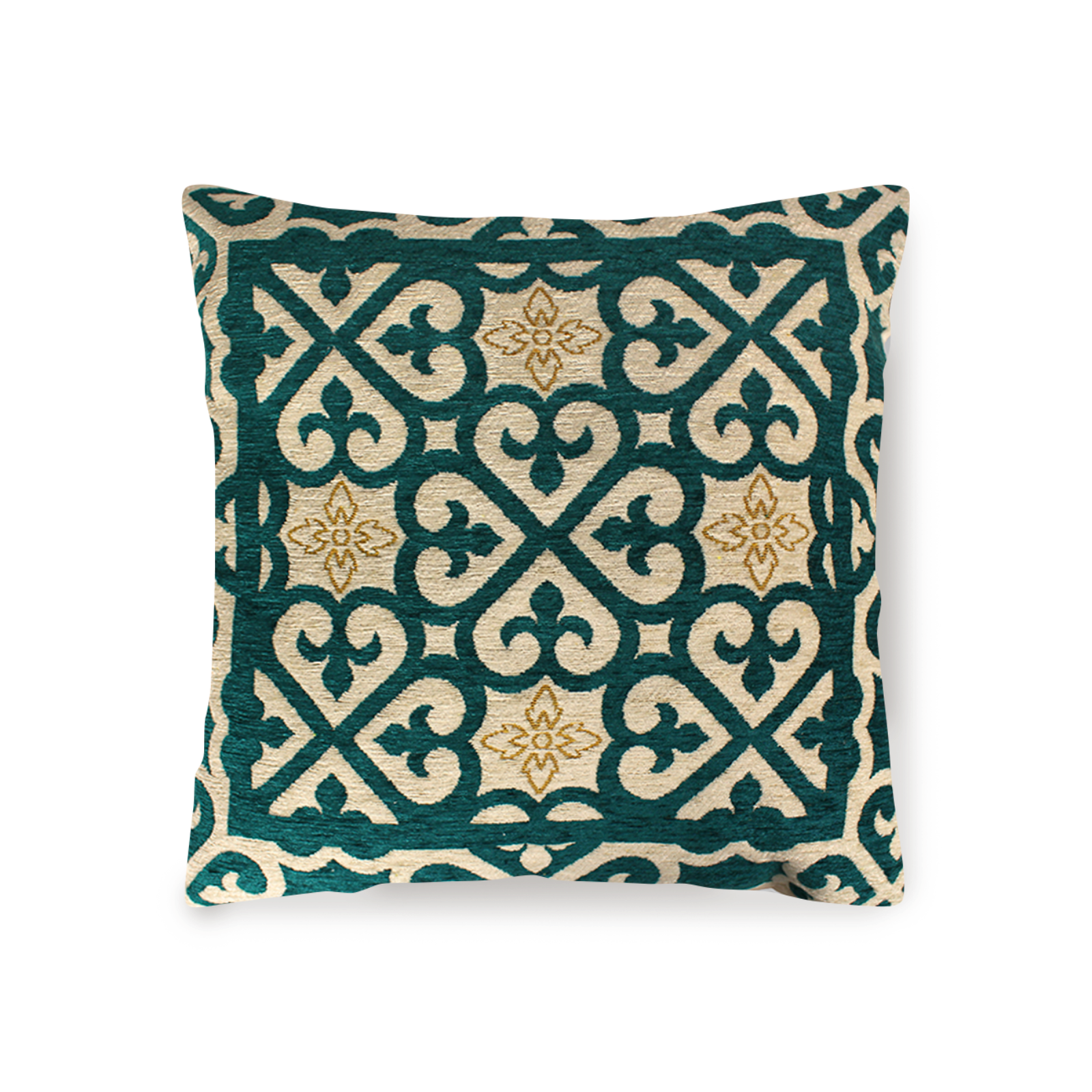 PAAR JACQUARD SOFAKISSEN ABNEHMBAR 50X50 CM ARABISCH PETROL