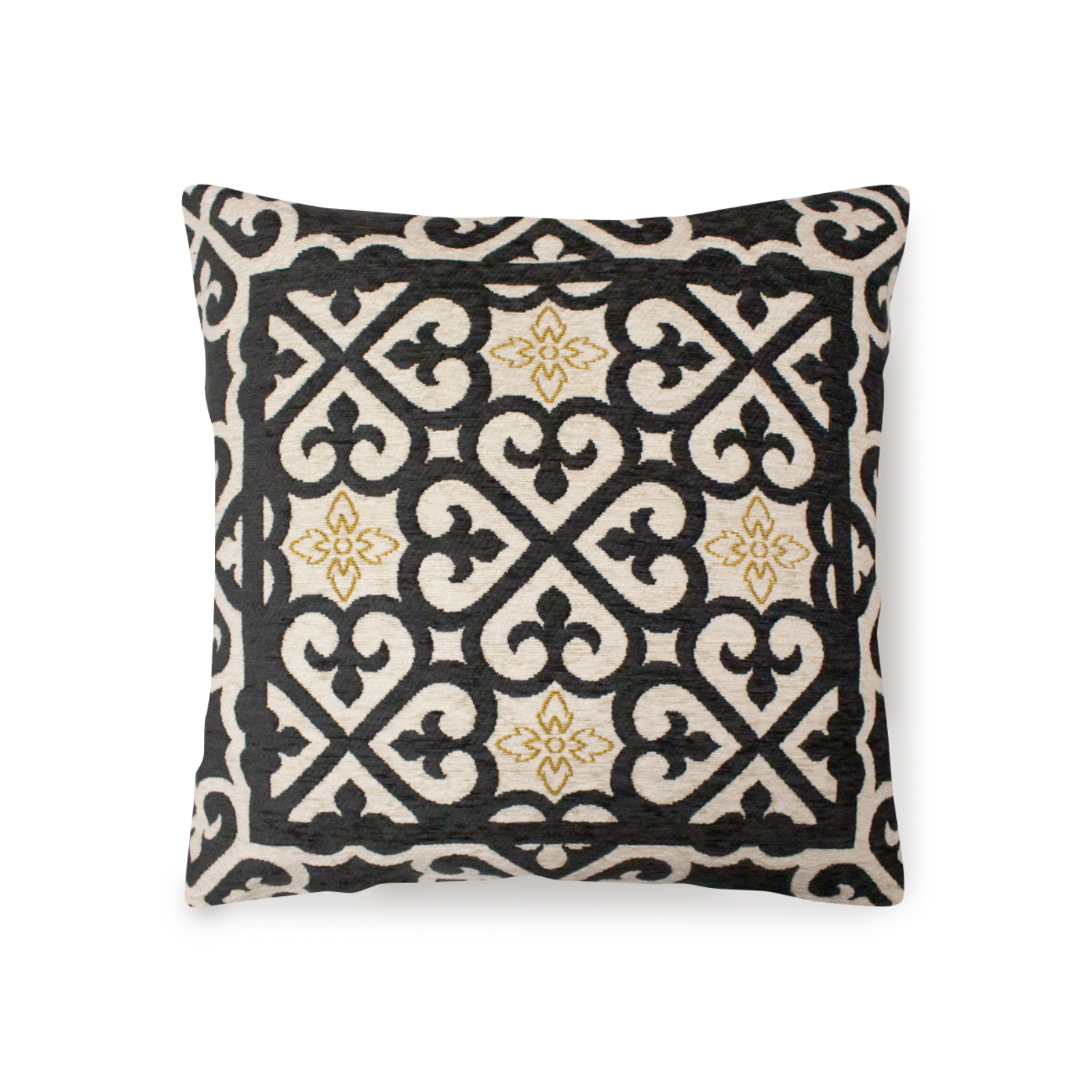 PAAR JACQUARD BEZÜGE FÜR DEKOKISSEN ABNEHMBAR 50X50 CM ARABISCH ANTHRAZIT