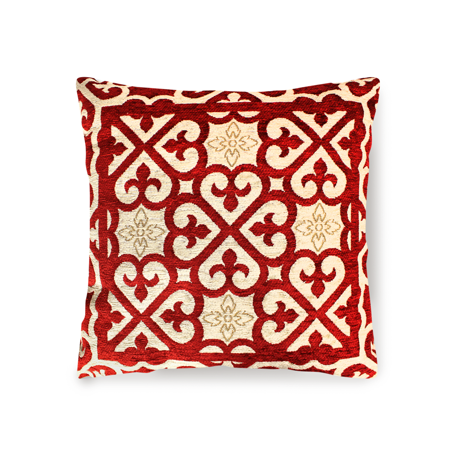 Paar Jacquard Dekokissenbezüge abnehmbar 50x50 cm Arabisch Rot