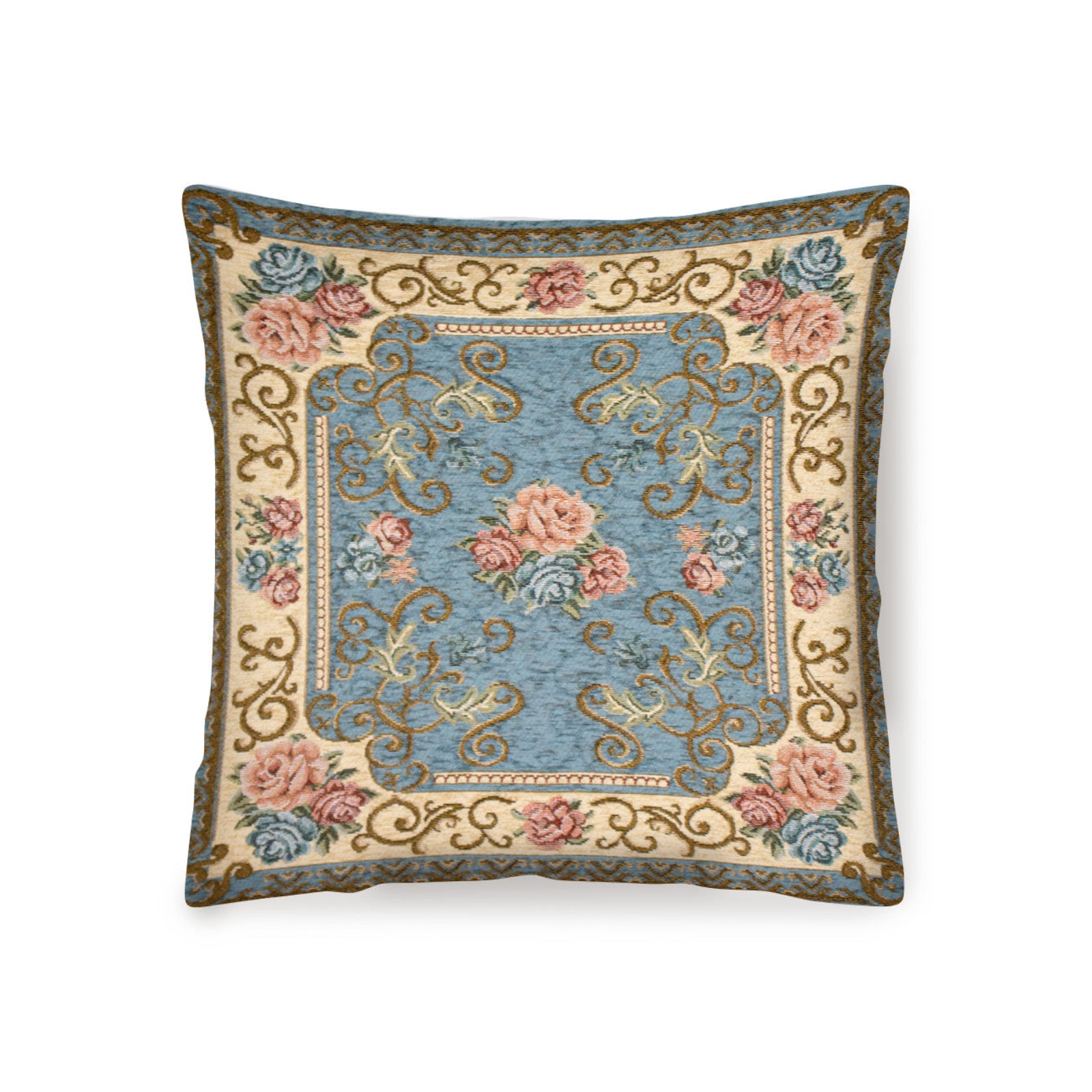Paar Jacquard Dekokissenbezüge abnehmbar 50x50 cm Wien Blau