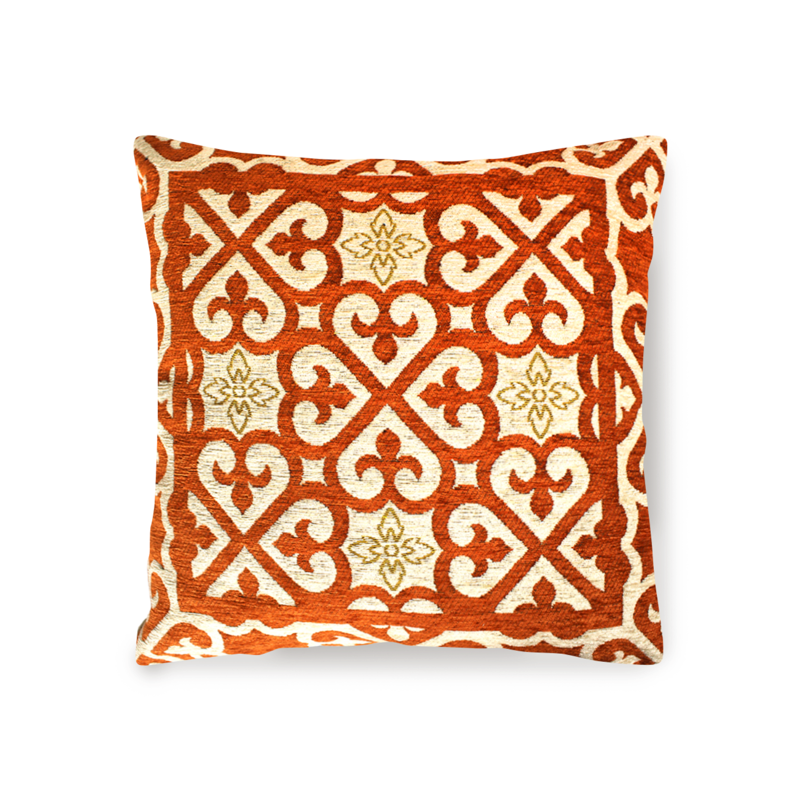 PAAR JACQUARD SOFAKISSEN ABNEHMBAR 50X50 CM ARABISCH ROSTBRAUN