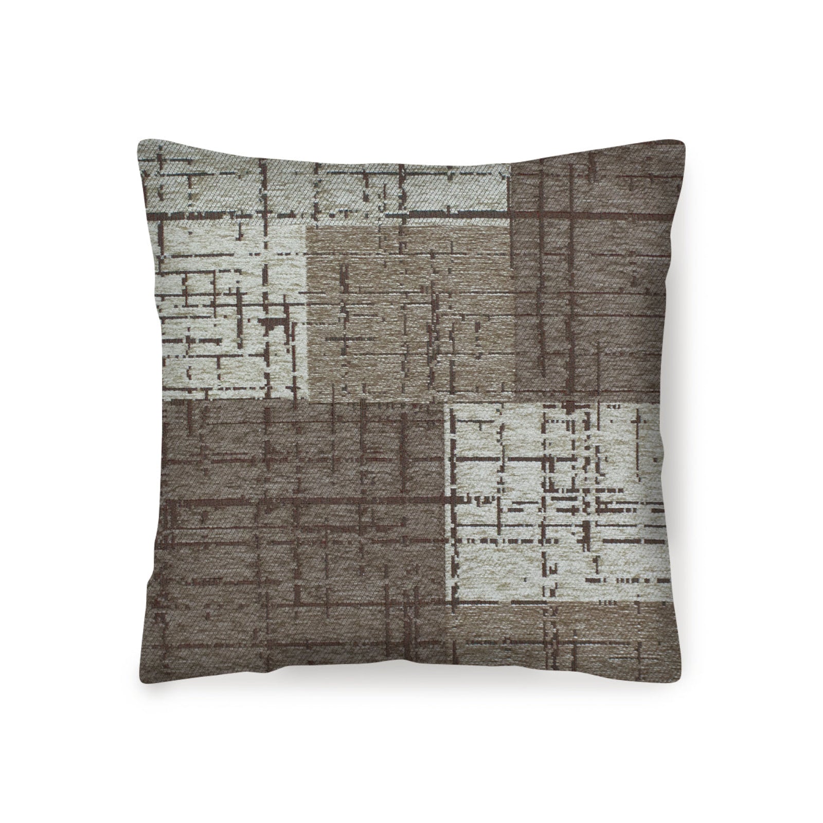 PAAR JACQUARD-DEKOKISSEN MIT ABNEHMBARER BEZUG 50X50 CM MONDRIAN FANGO
