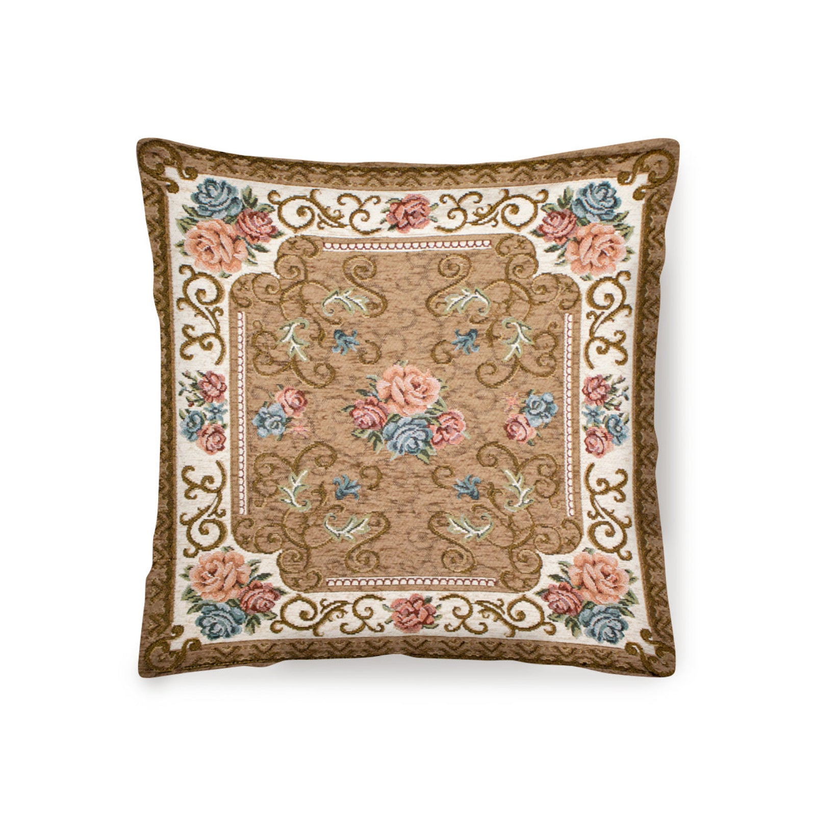 PAAR JACQUARD ABNEHMBARE DEKOKISSEN 50X50 CM WIEN SCHLAMM